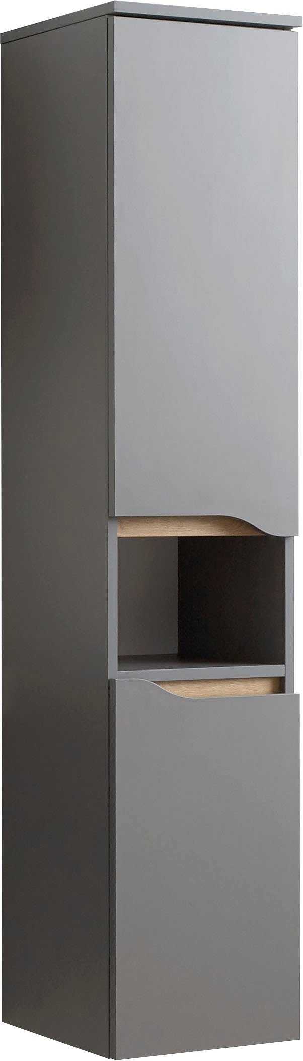 Saphir Halfhoge kast Quickset badkamermeubel 30 cm breed, 2 deuren, 1 nis, 2 planken halfhoge kasten grijs