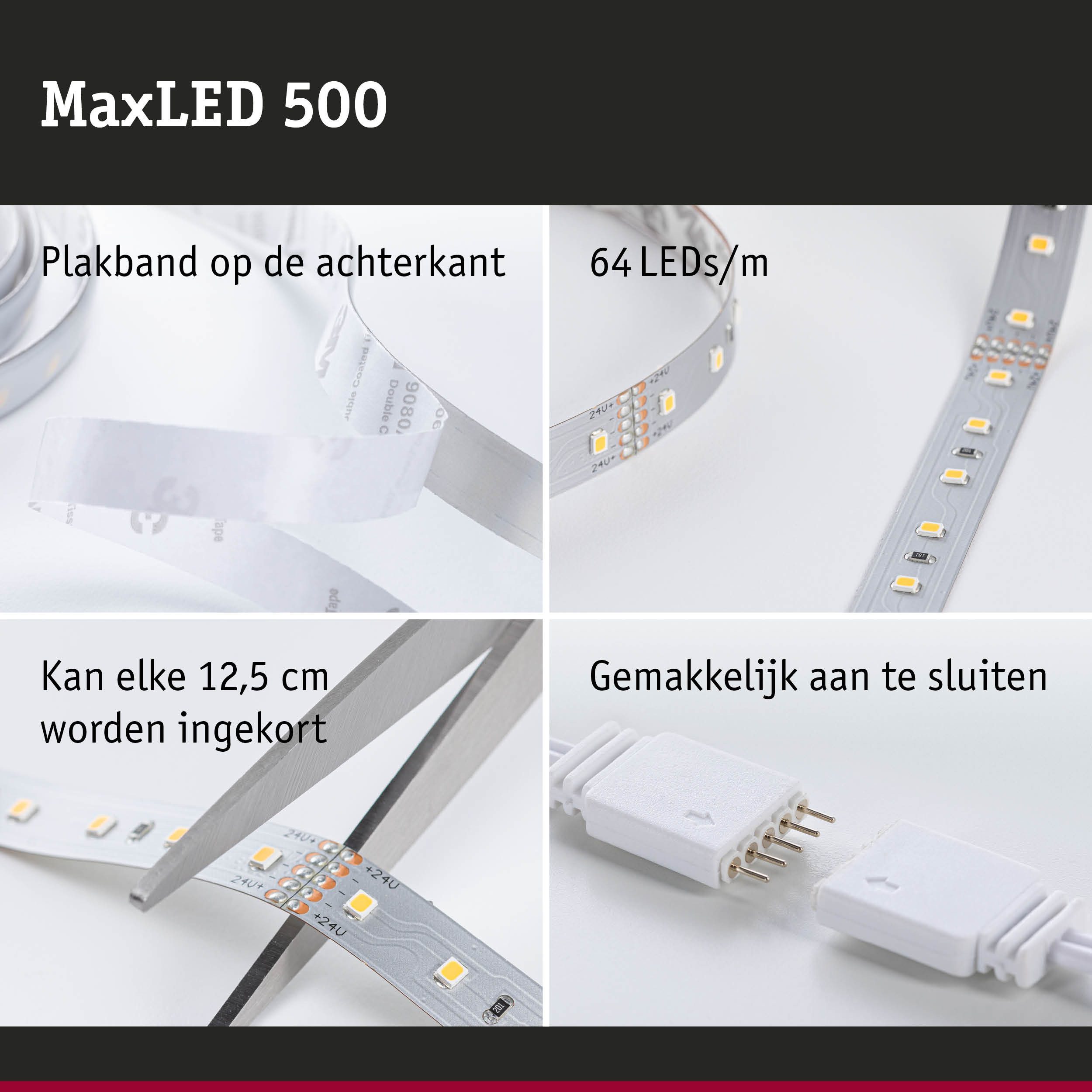 Paulmann Led-strepen MaxLED 500 LED strip neutraal wit basisset (2 stuks)