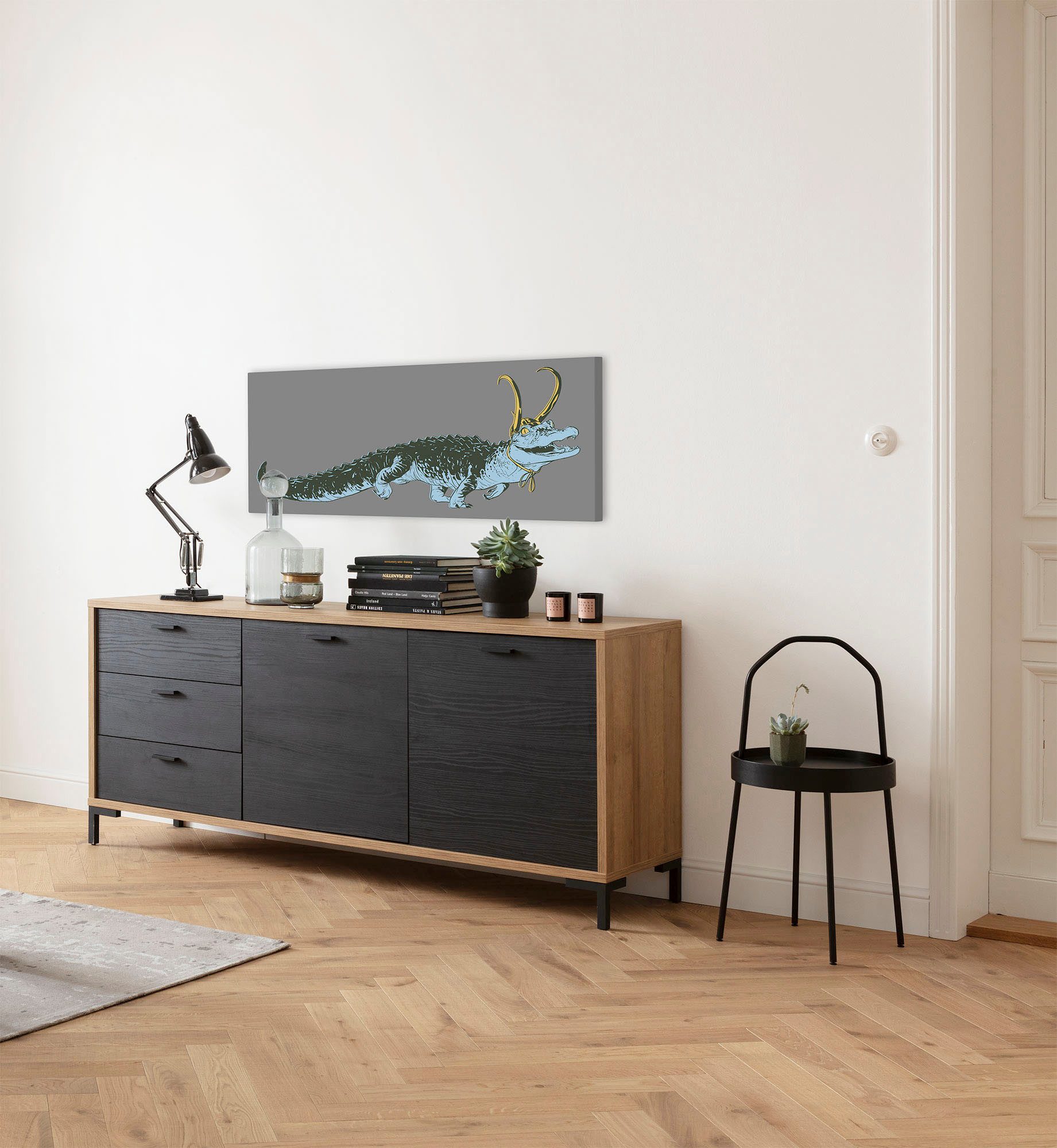 Komar Artprint op linnen Loki Alligator Variance - Afmeting 90 x 40 cm (1 stuk)