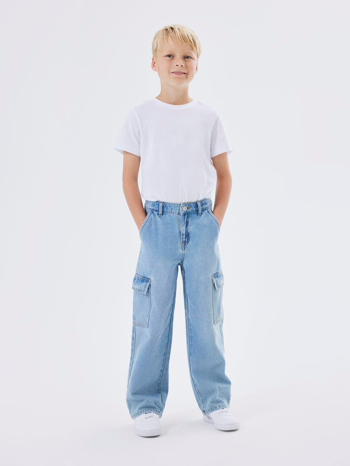 Name It Wijde jeans NKFROSE HW WIDE CARGO JEANS 6190-BS NOOS