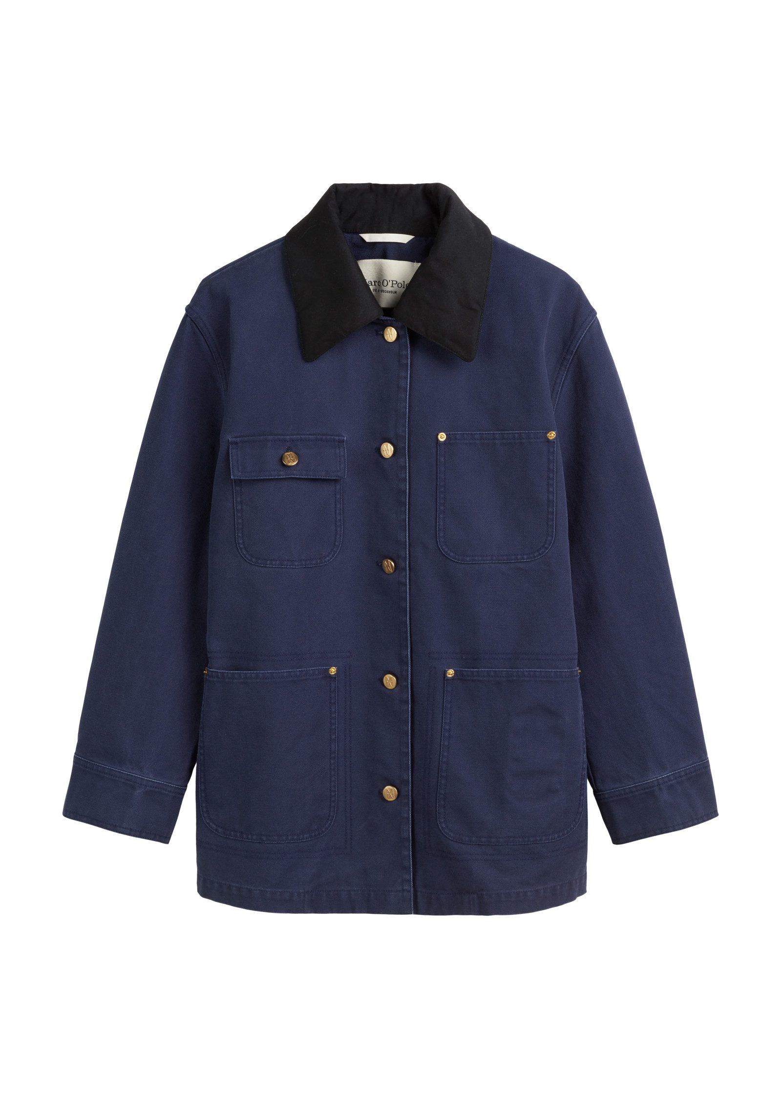 Marc O'Polo Canvasjack met contrasterende kraag