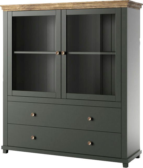 Home affaire Highboard Evora highboards maat 126x42x138 cm groen