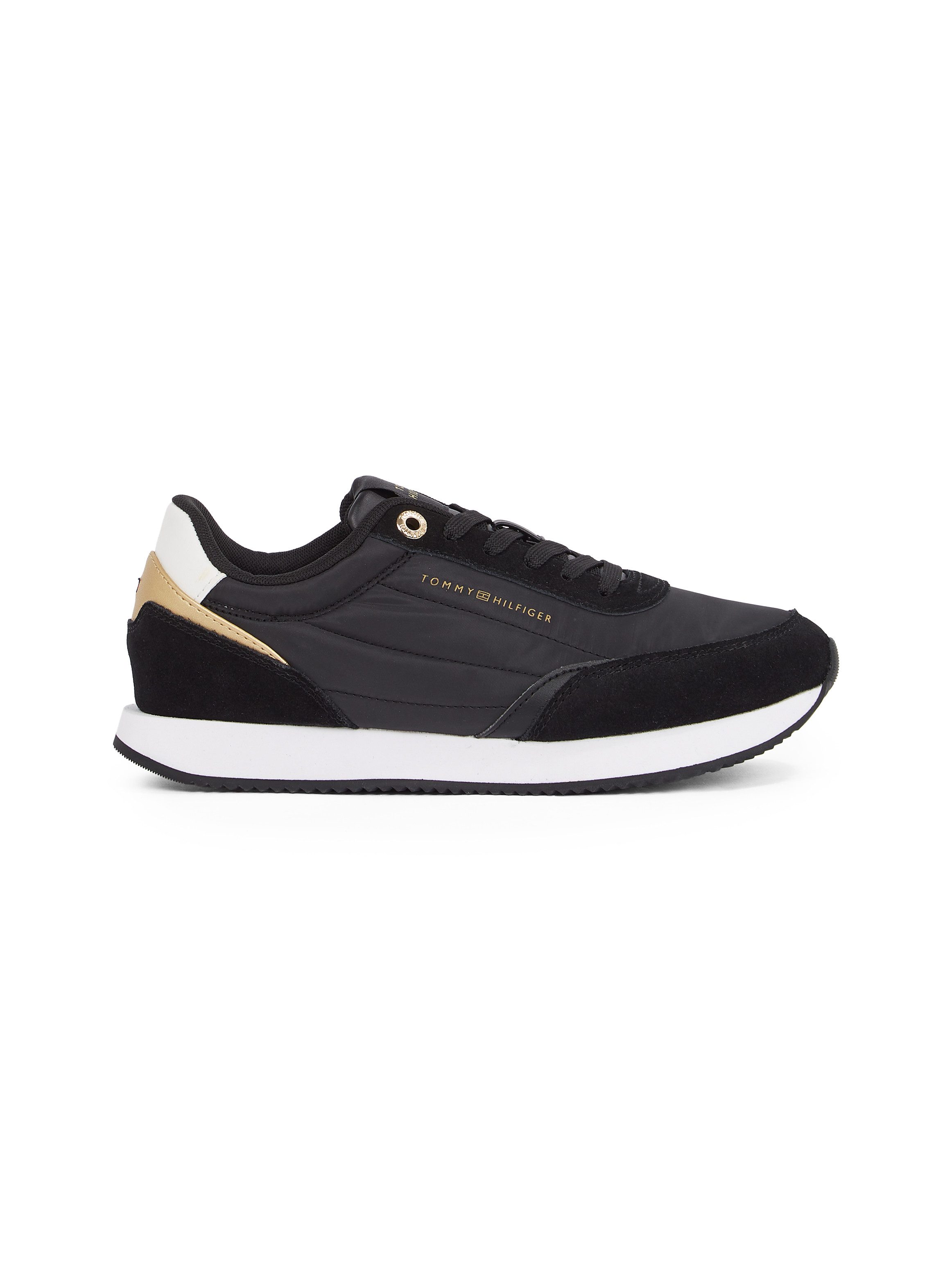 Tommy Hilfiger Plateausneakers ESSENTIAL RUNNER vrijetijdsschoen, lage schoen, veterschoen met contrastafwerkingen