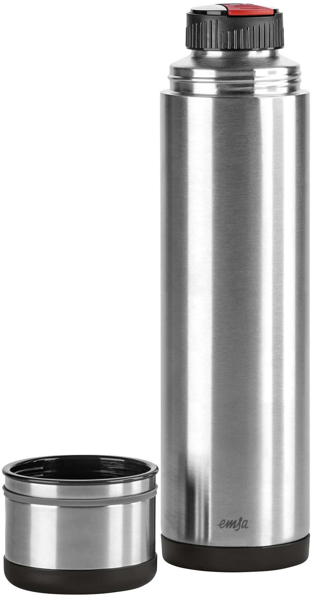 Emsa Thermosfles Mobilty Edelstaal zwart, Safe Loc-sluiting, 100% dicht, 12h heet/24h koud