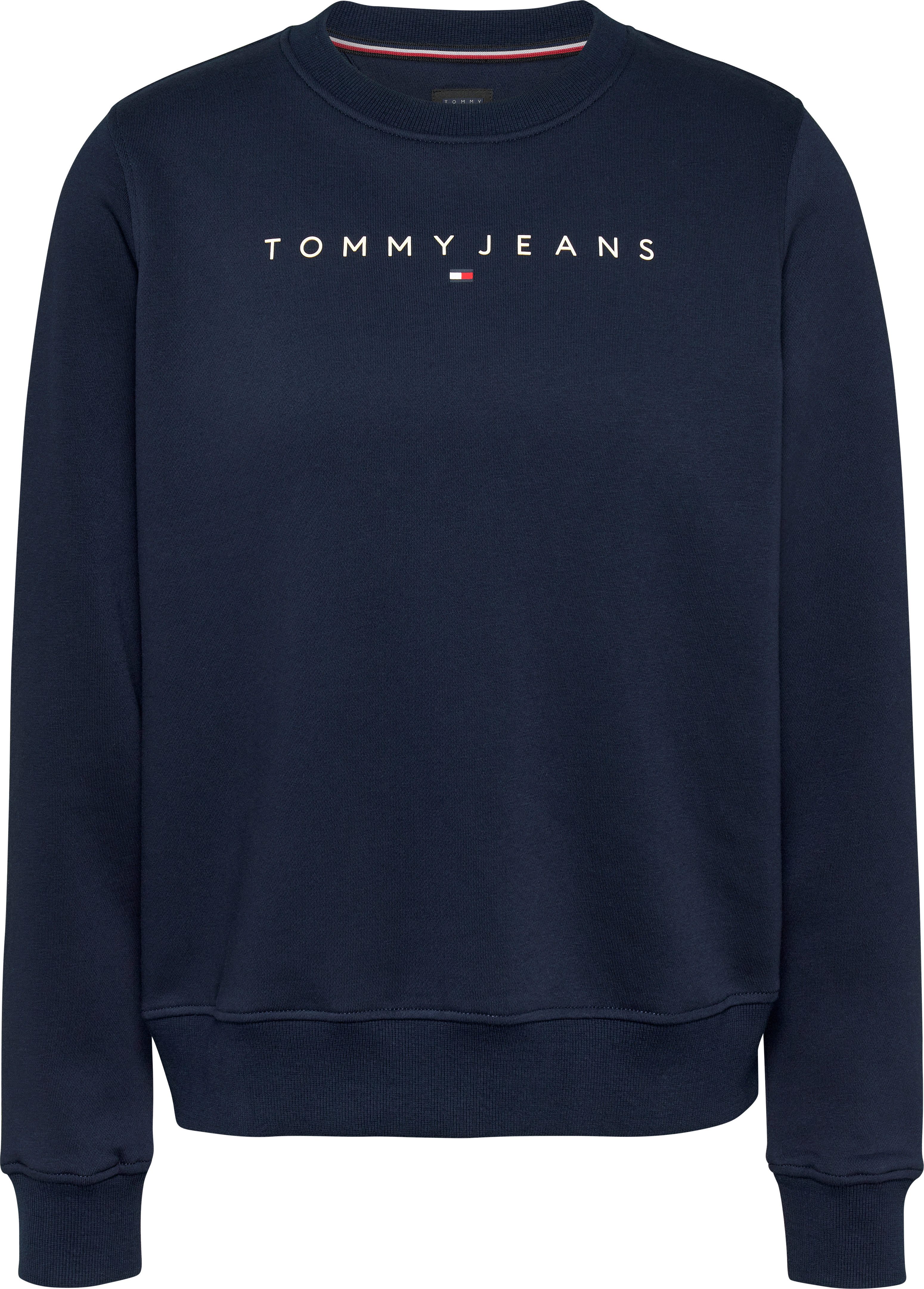 Tommy Jeans Curve Sweatshirt TJW REG LINEAR CREW EXT in grote maten met logo-opschrift
