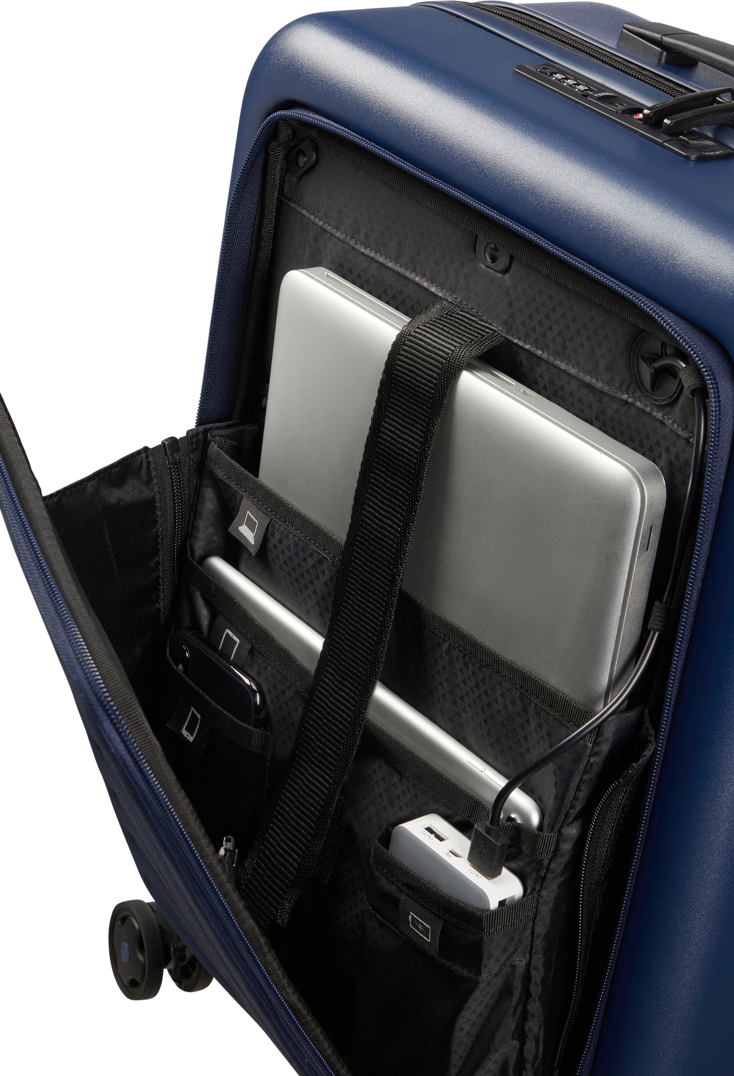 Samsonite Hardshell-trolley STACKD 55 Handbagagekoffer reiskoffer rits-laptopvak USB-poort