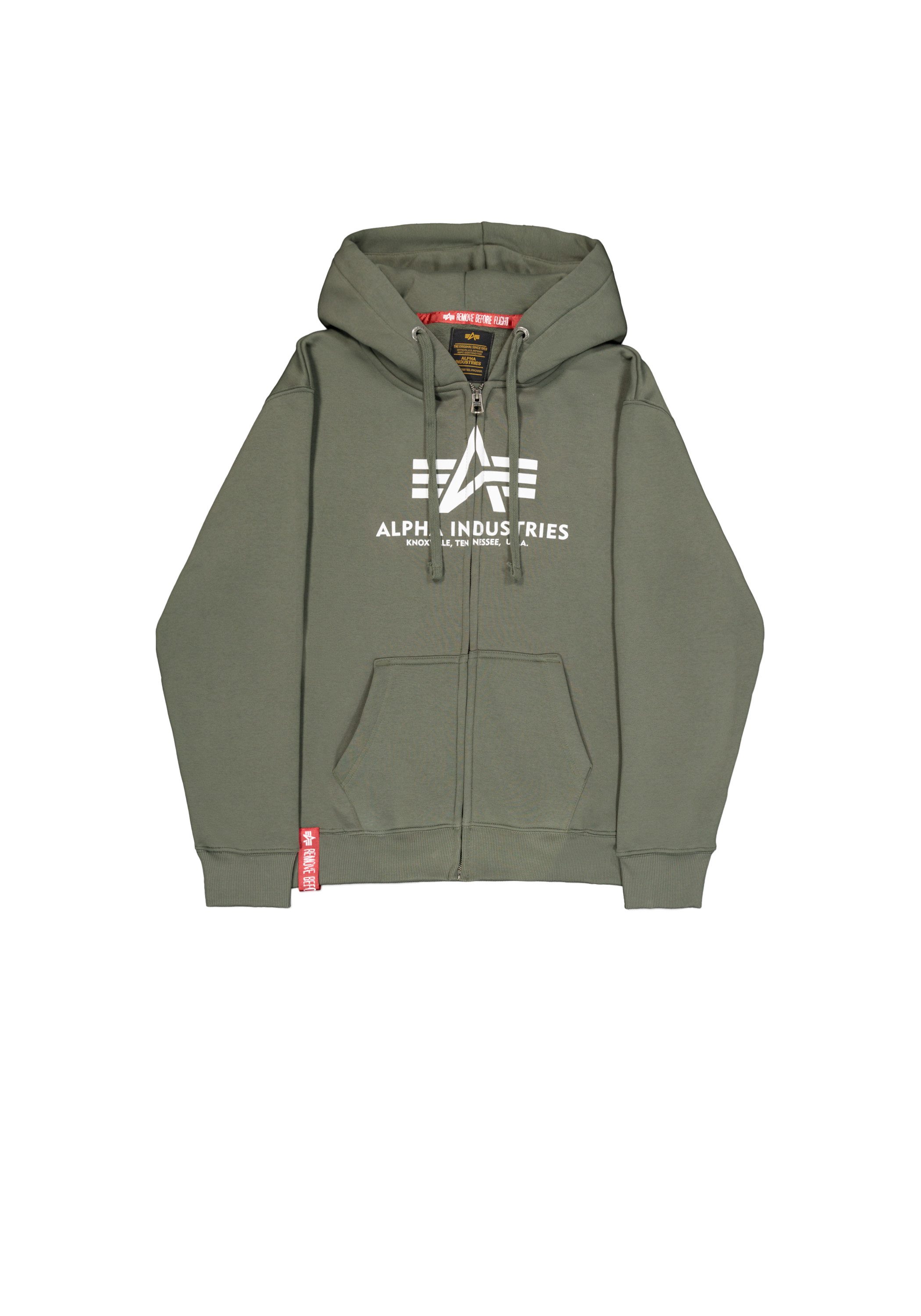 Alpha Industries Hoodie Alpha Industries Mannen - Hoodies Basis Zip Hoodie heren sweaters maat 3 XL groen