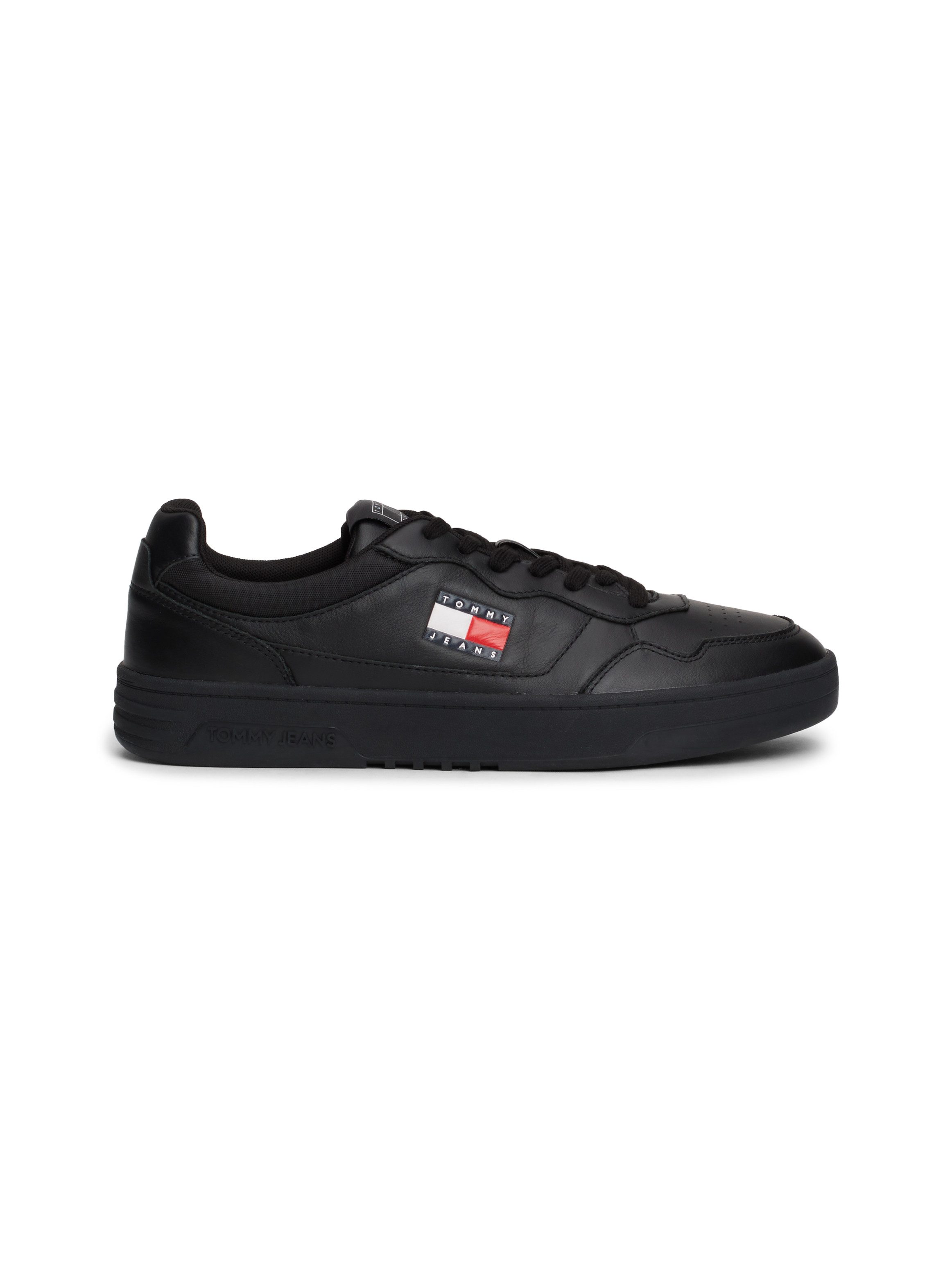 TOMMY JEANS Plateausneakers (NEW) TJM CUPSOLE LEATHER ESS , vrijetijdsschoen, lage schoen, veterschoen in basket-look