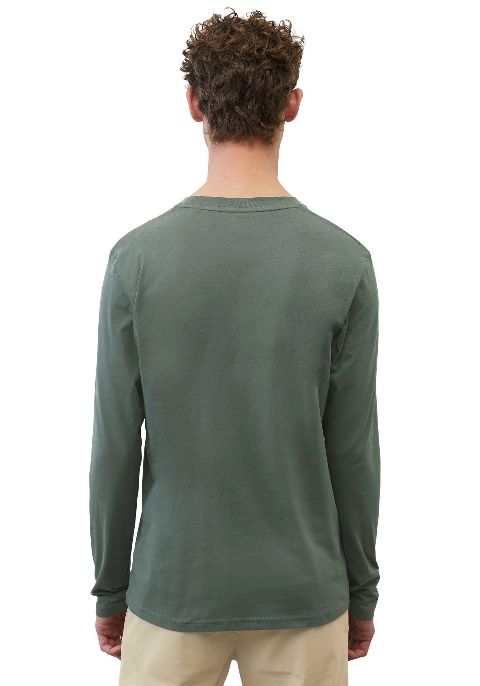 Marc O'Polo Shirt met lange mouwen met subtiele logo-print aan de voorkant