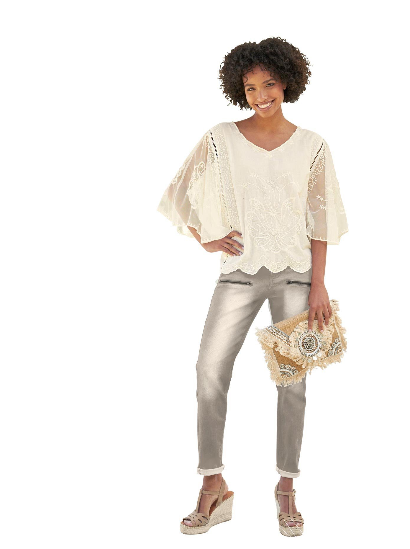 heine Lange blouse dames lange blouses maat 36 beige