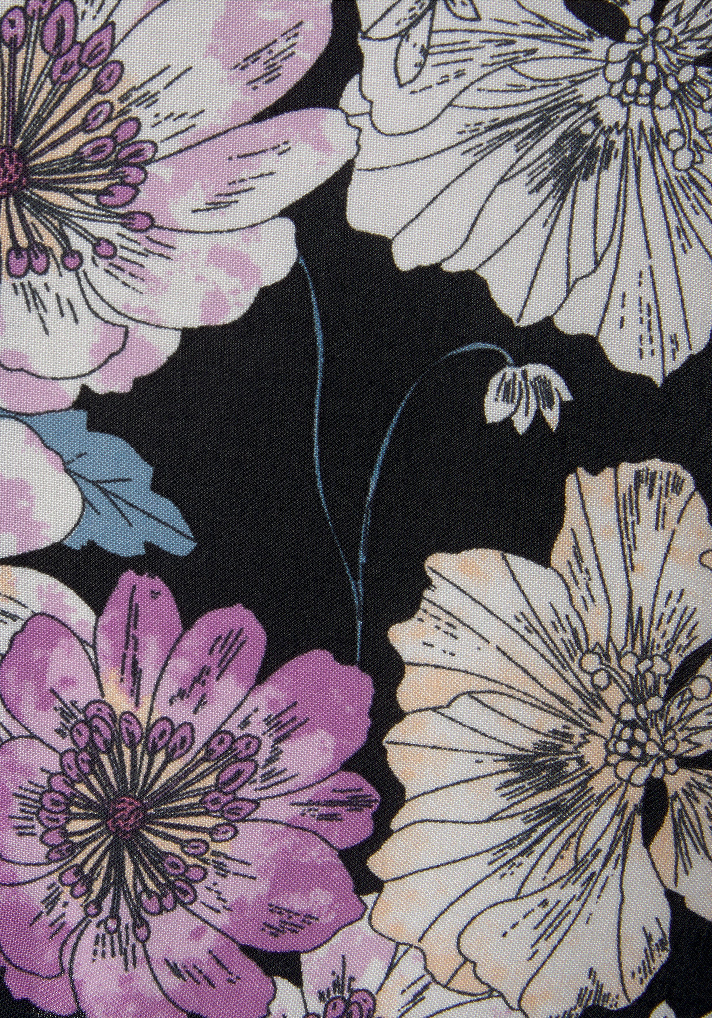 Lascana Blouse zonder sluiting met bloemenprint en trompetmouwen, blouseshirt, casual