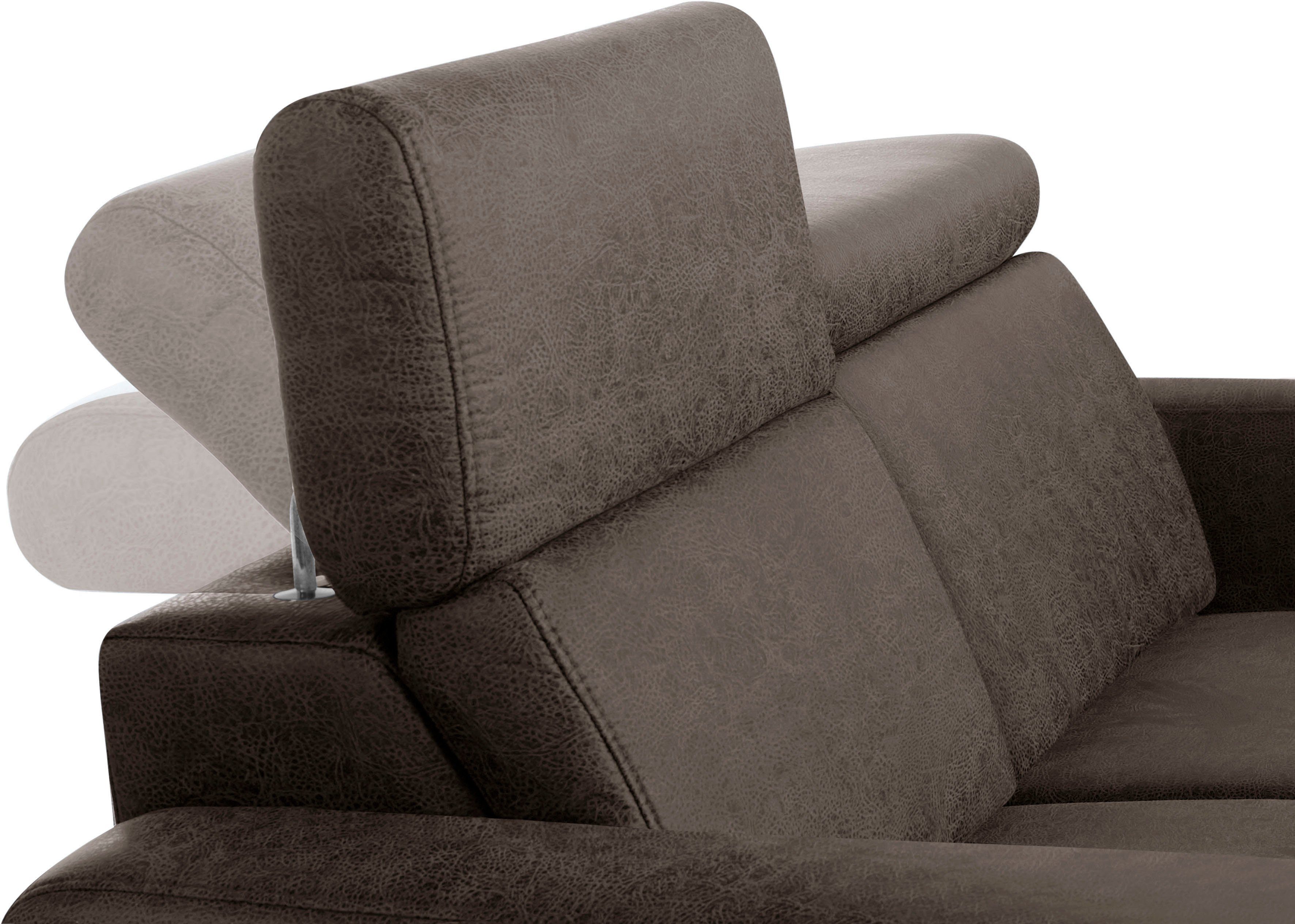sit&more 2,5-zitsbank Bologna met verstelbare hoofdsteun en binnenvering