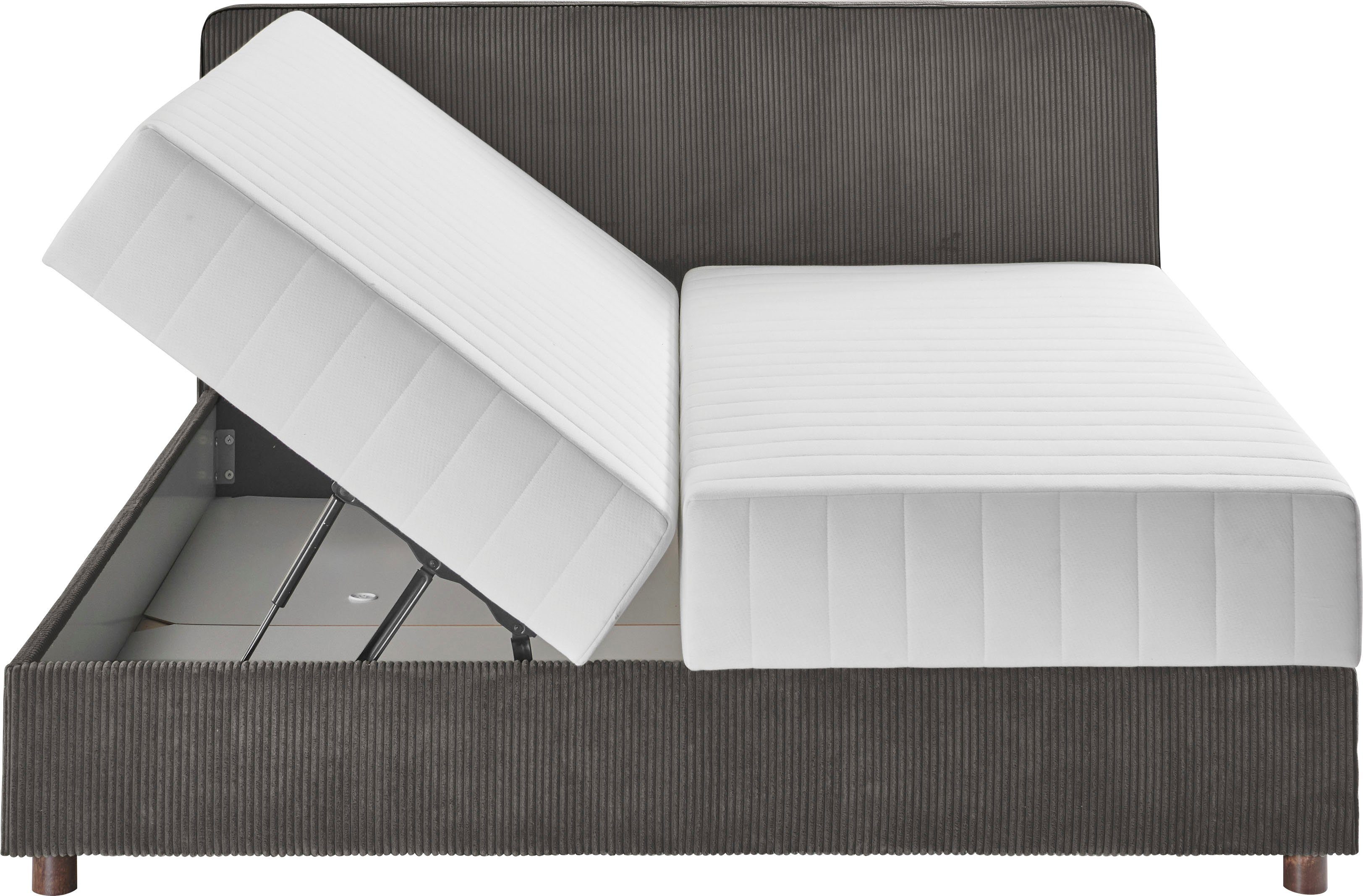 ATLANTIC home collection Bed Corinna Boxspring bed incl. opbergruimte, ribfluweel, verkrijgbaar in verschillende breedtes