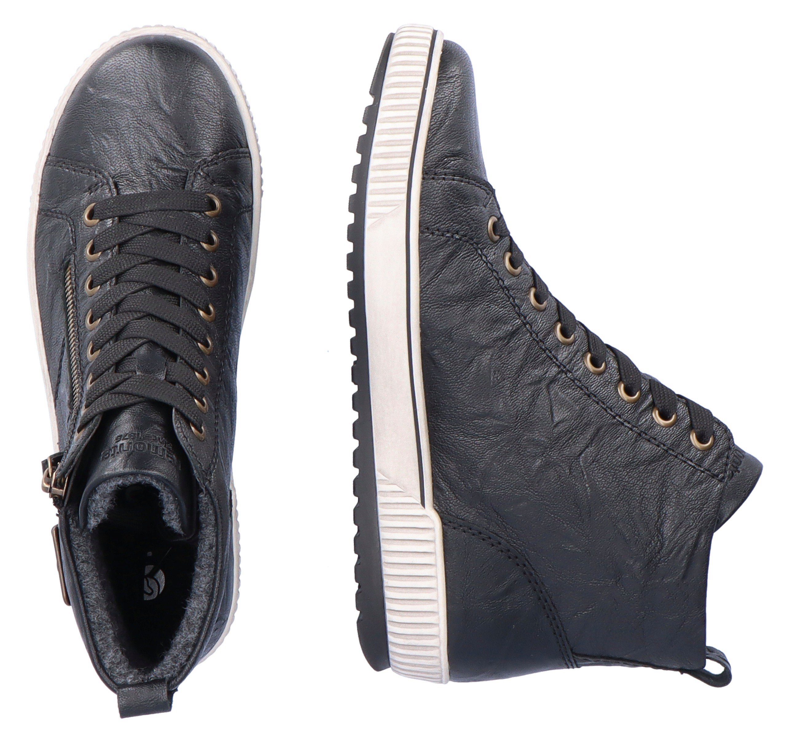 Remonte Plateausneakers , vrijetijdsschoen, high-top sneaker, veterschoen met trendy siergesp
