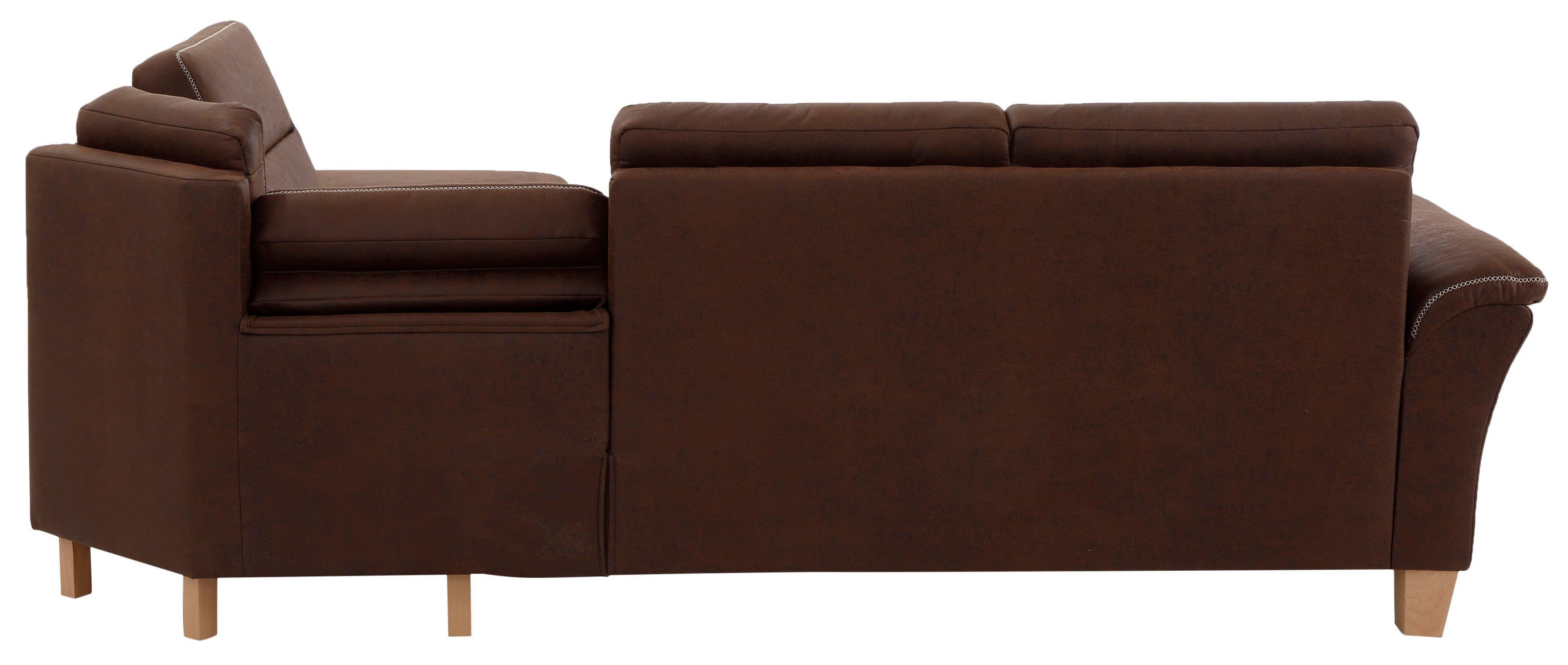 Home affaire Hoekbank Soleo L-model comfortabel door trapezehoek met relaxfunctie, ook met slaapfunctie