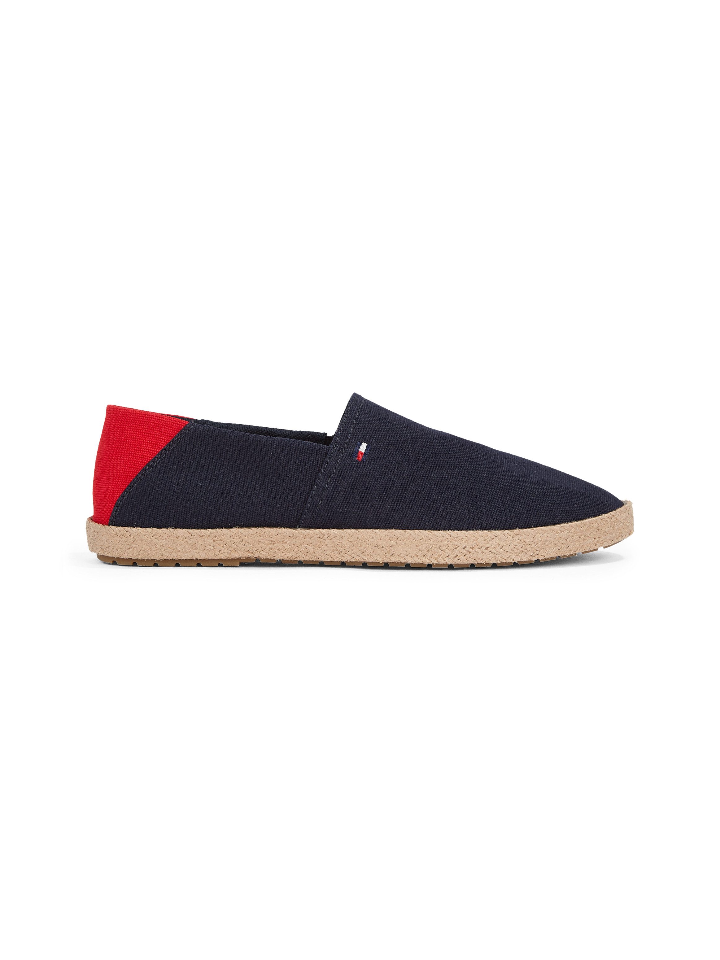 Tommy Hilfiger Instappers HILFIGER ESPADRILLE CORE TEXTILE , instapschoen, espadrilles, zomerschoen, contrastaccent op de hiel