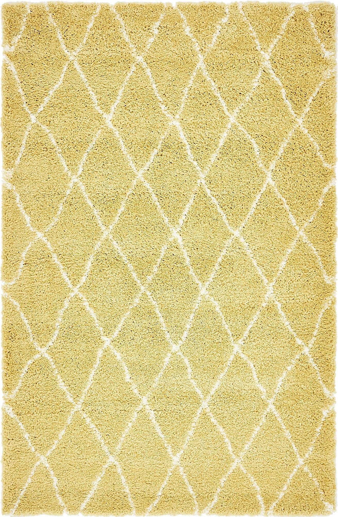 Myflair Möbel & Accessoires Hoogpolig vloerkleed Temara shag voorraadopruiming geweven, ruitendessin, zacht & behaaglijk