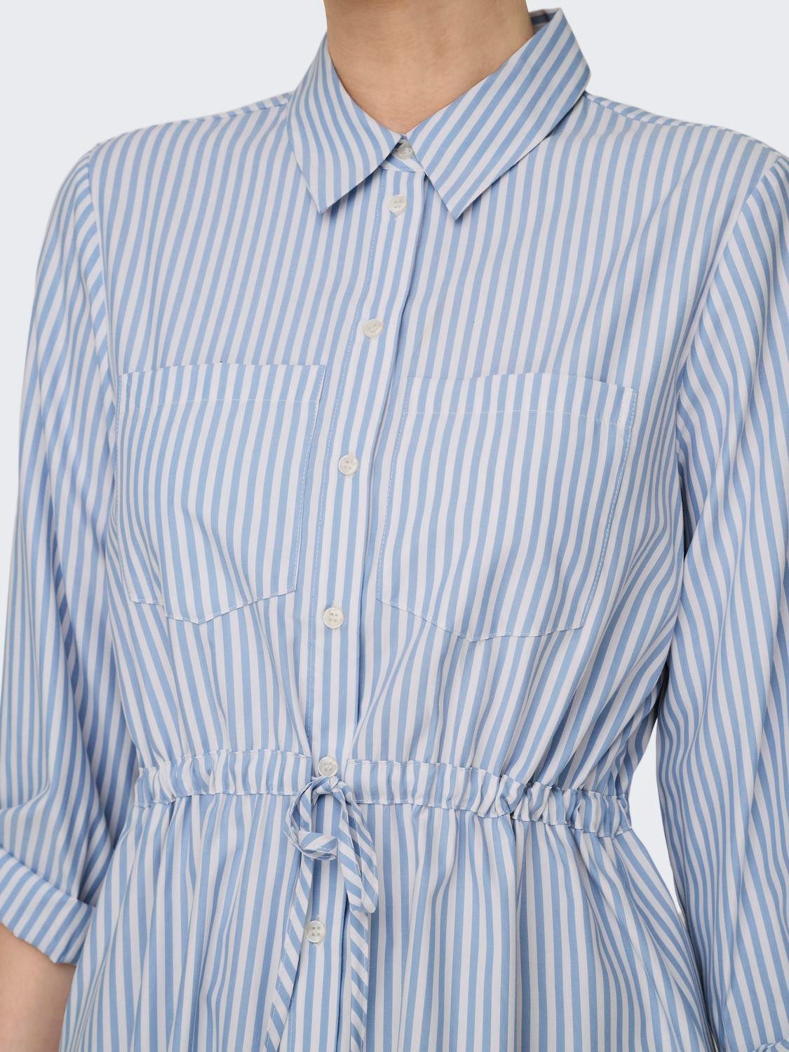 Only Jurk met overhemdkraag ONLSARAH LS SHIRT DRESS WVN