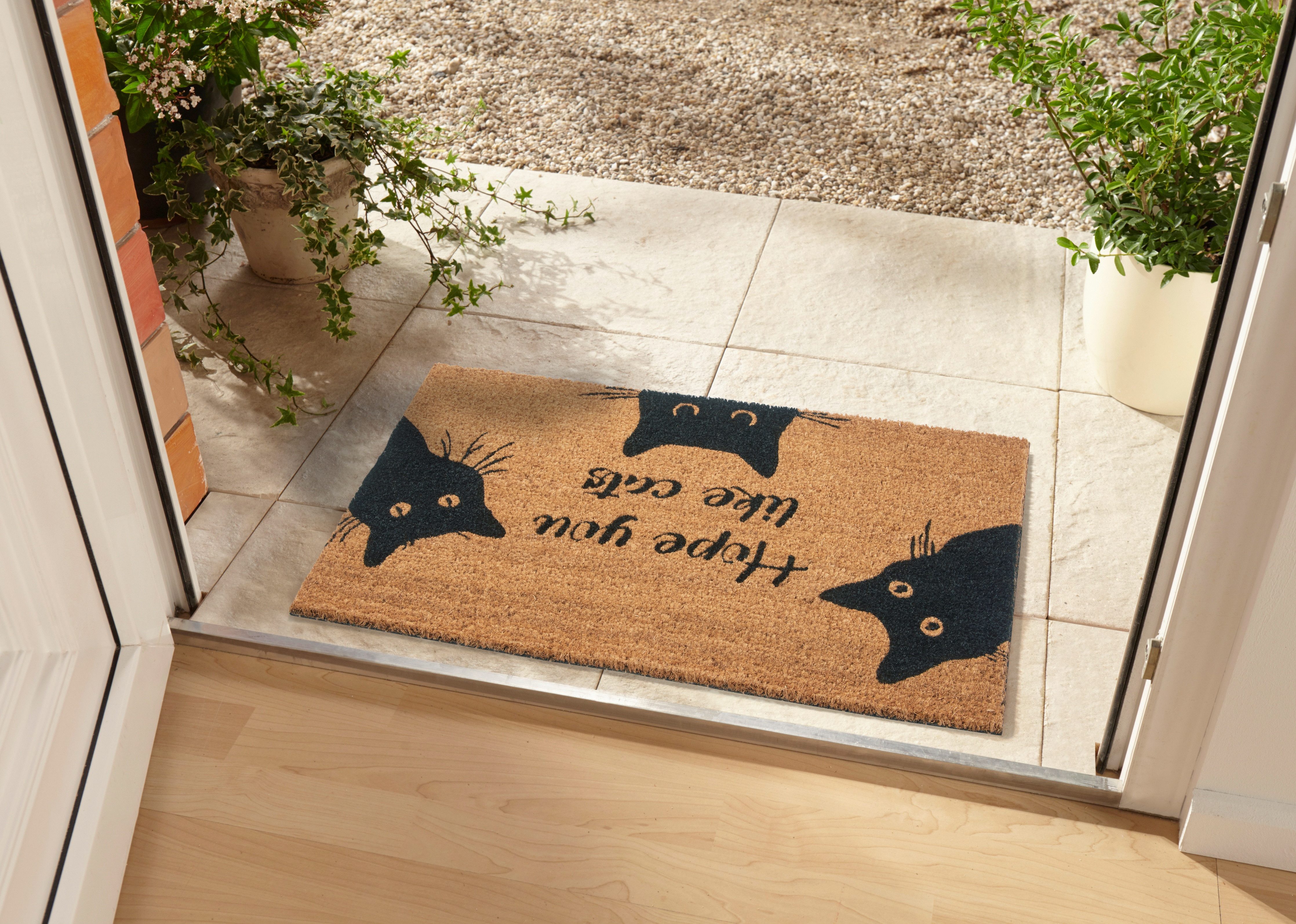 HANSE Home Mat Mix Mats Kokos Cat Fan, deurmat Kokos, vuilopvangmat, outdoor, antislip, binnen, kokosmat, gang