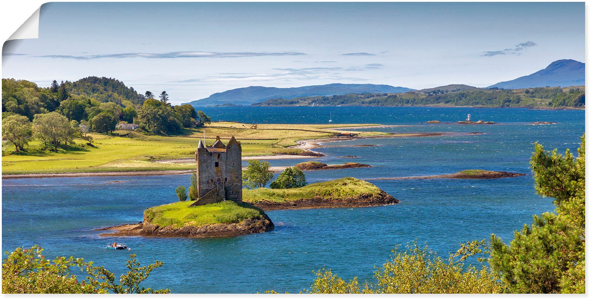 Artland Artprint Castle Stalker am Loch Linnhe in vele afmetingen & productsoorten - artprint van aluminium / artprint voor buiten, artprint op linnen, poster, muursticker / wandfo