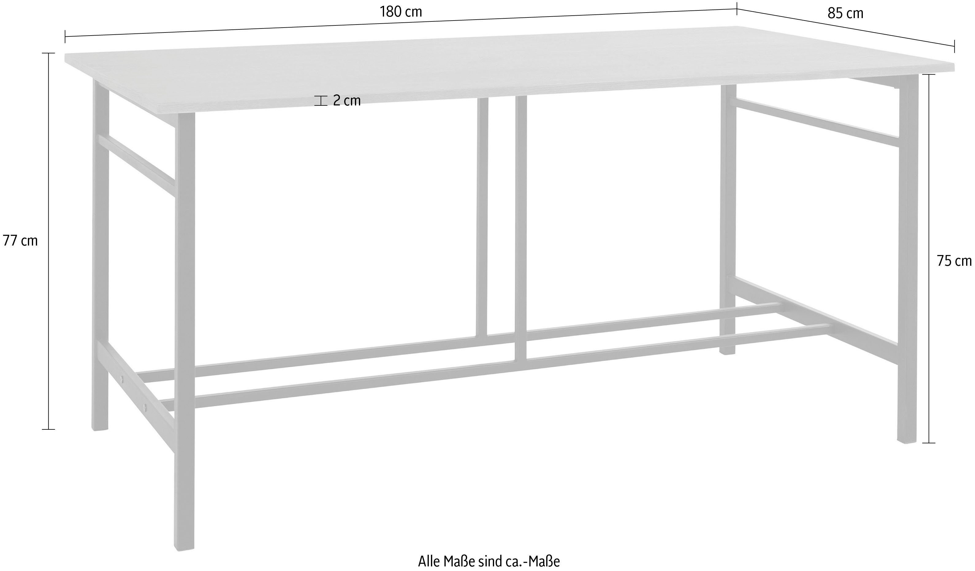 Home affaire Eettafel Sare met echt houtfineer van eiken