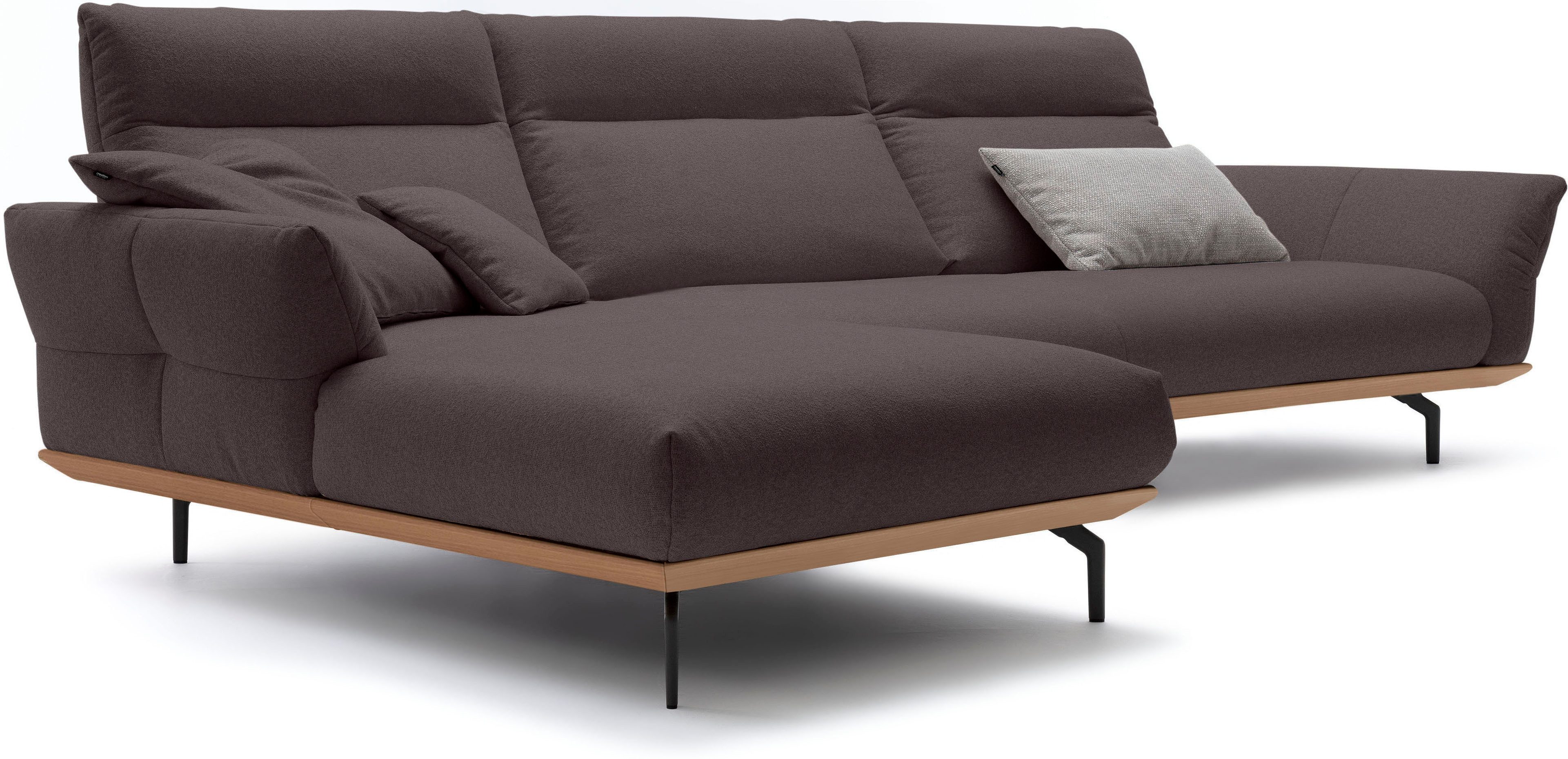 Creation BY ROLF BENZ Hoekbank CR.460 Sokkel in eiken, onderstel in umbra grijs, breedte 338 cm