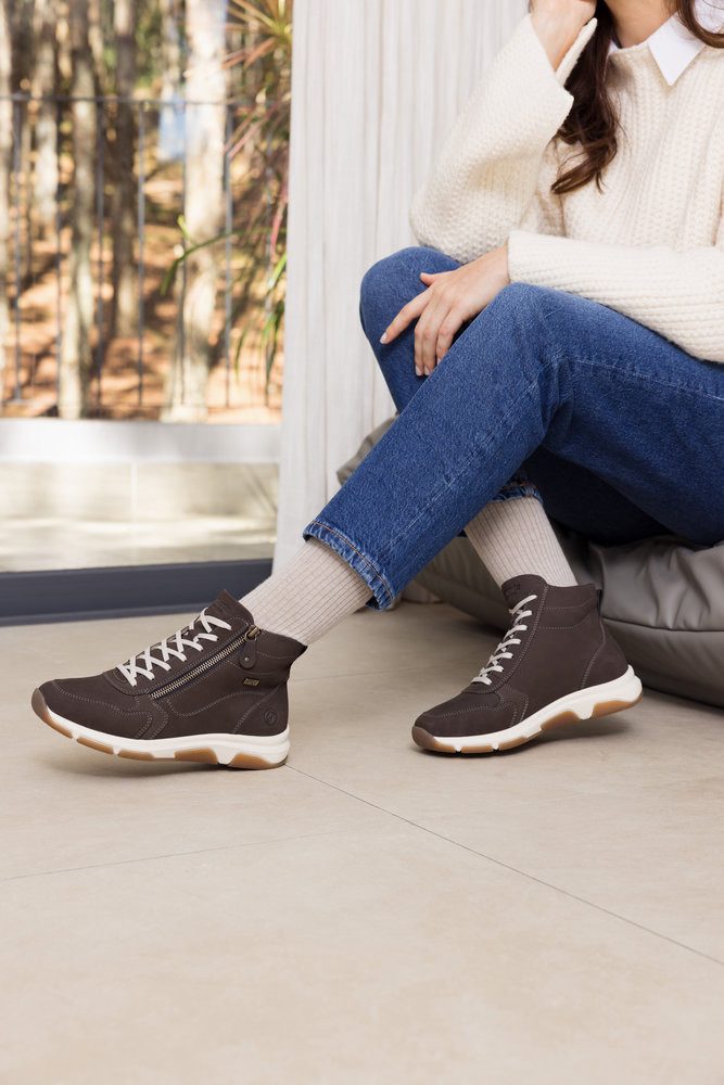 Remonte Sneakers met sleehak high-top sneaker, veterschoen, vrijetijdsschoen met buitenrits