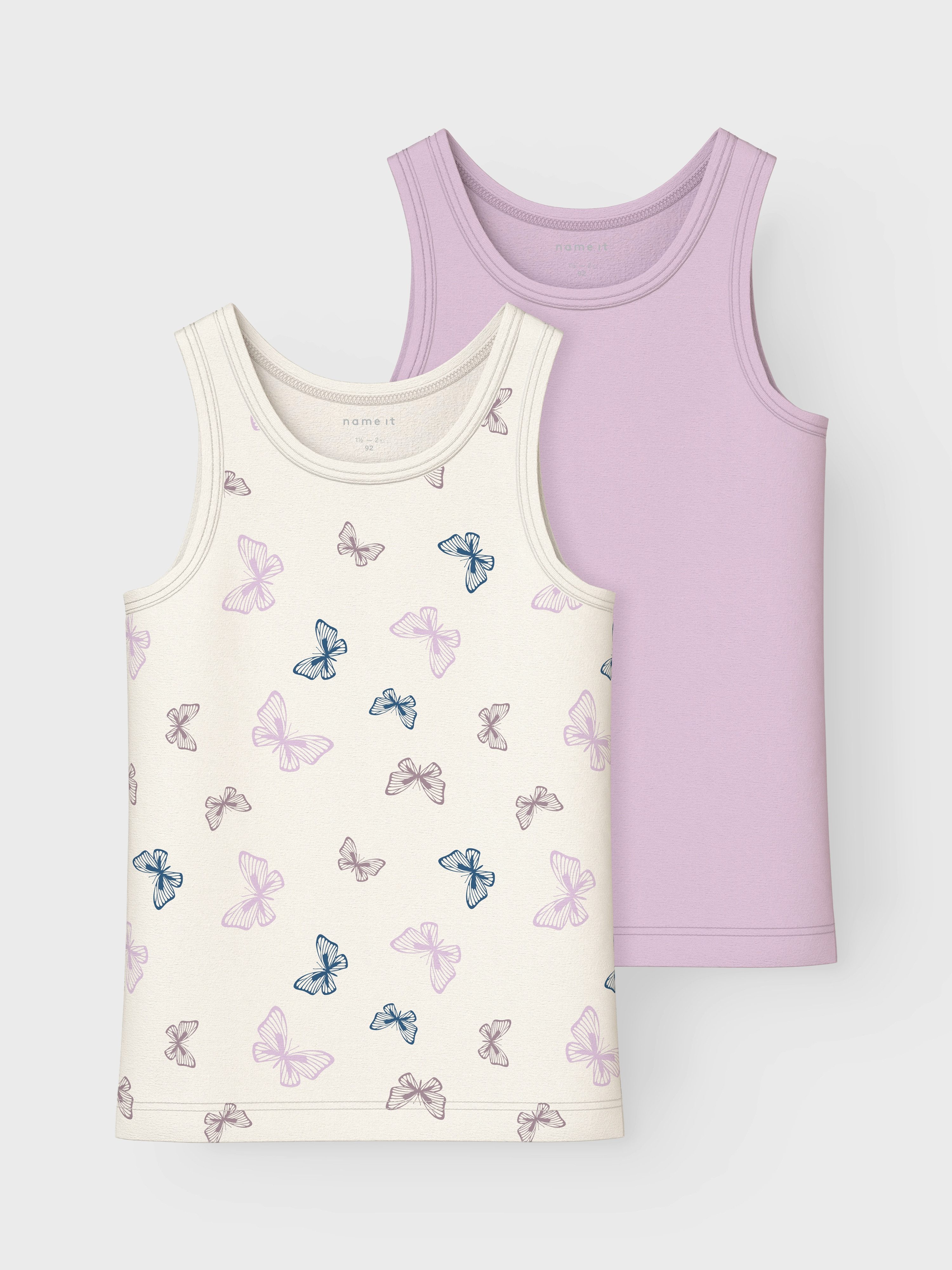 Name It Hemd NMFTANK TOP 2P JET STREAM BUTTERFLY NOOS (set 2 stuks)