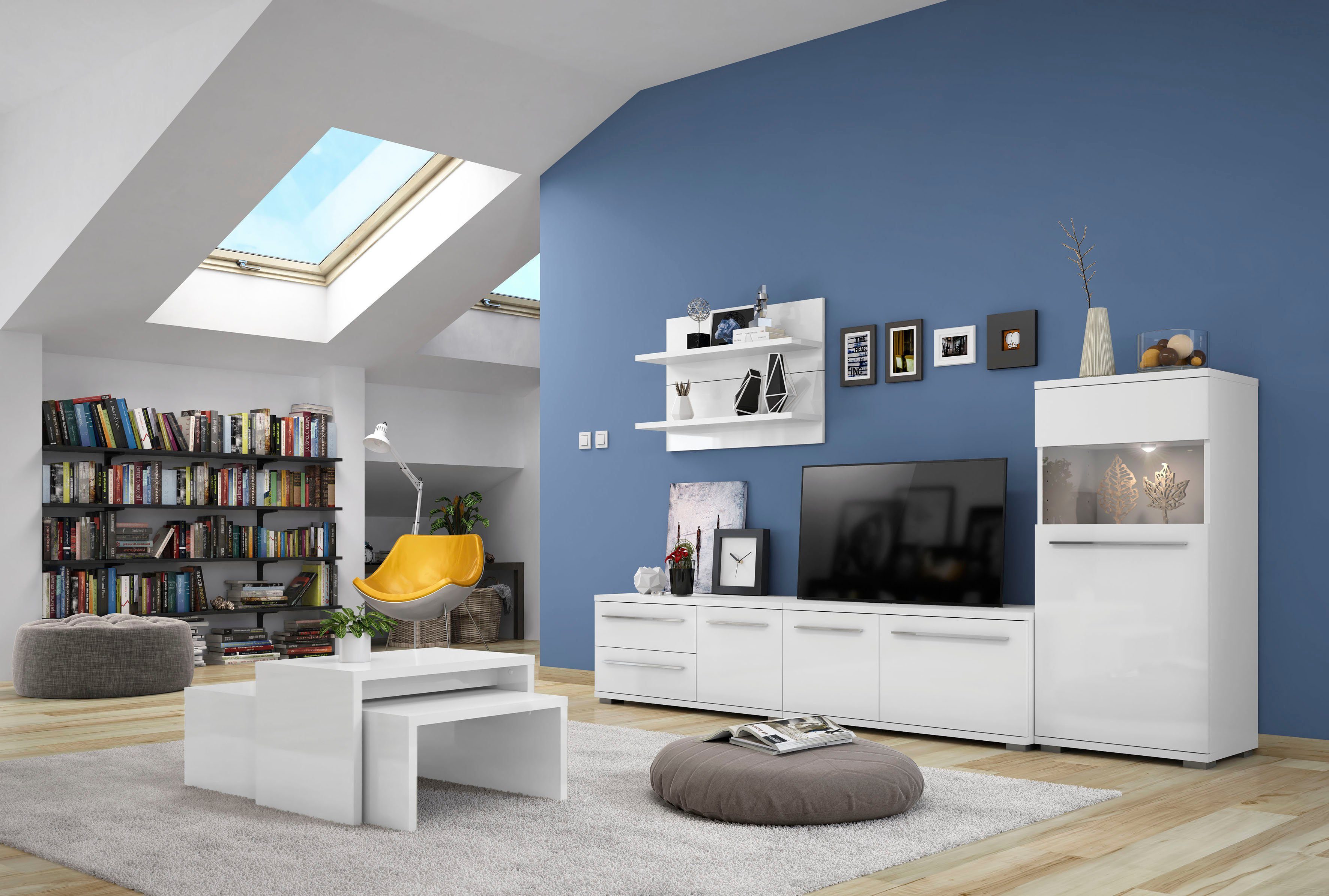 Places of Style Vitrinekast Piano UV-gecoat, soft close-functie