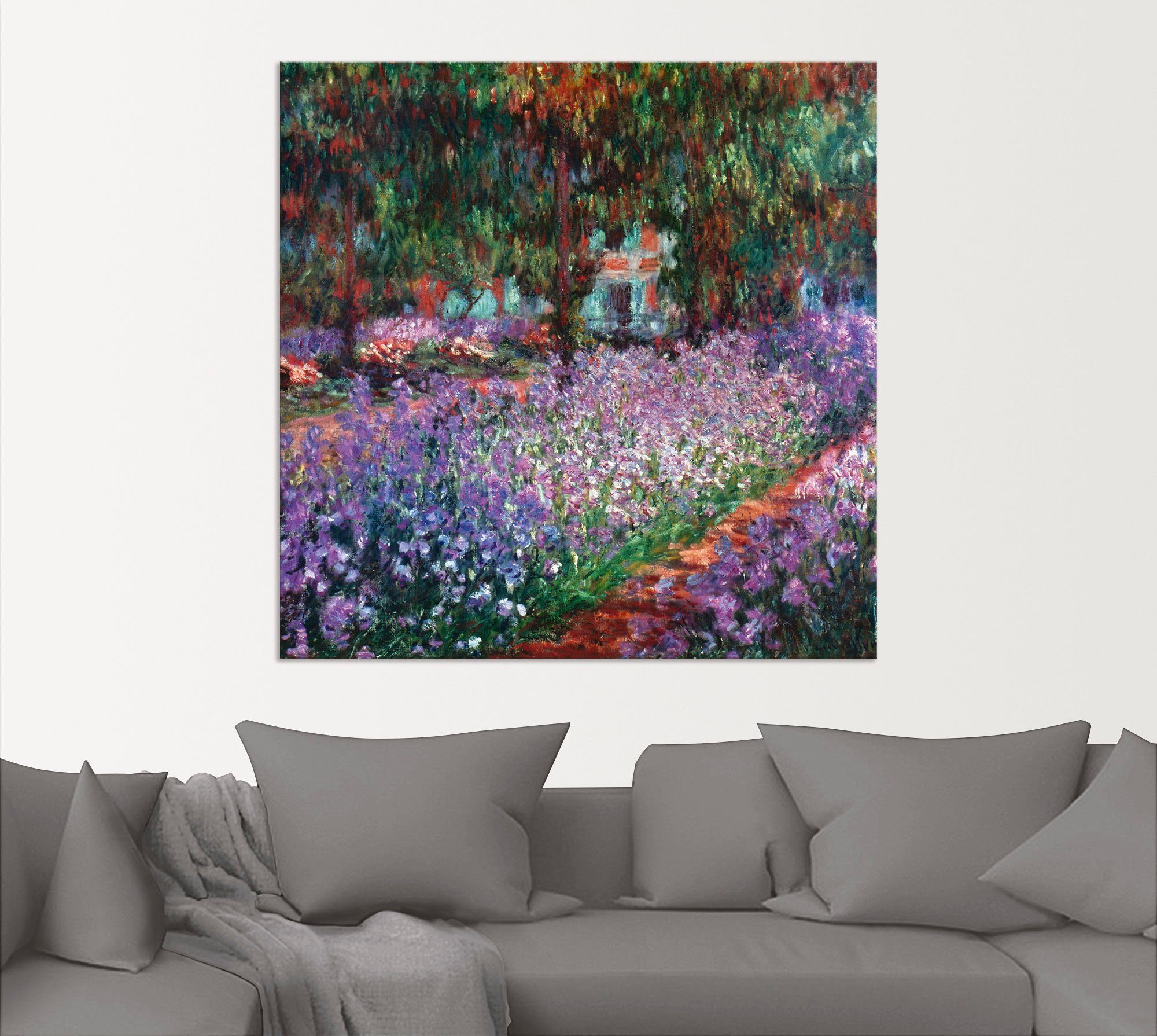 Artland Artprint De tuin van de kunstenaar bij Giverny als artprint van aluminium, artprint voor buiten, artprint op linnen in verschillende maten