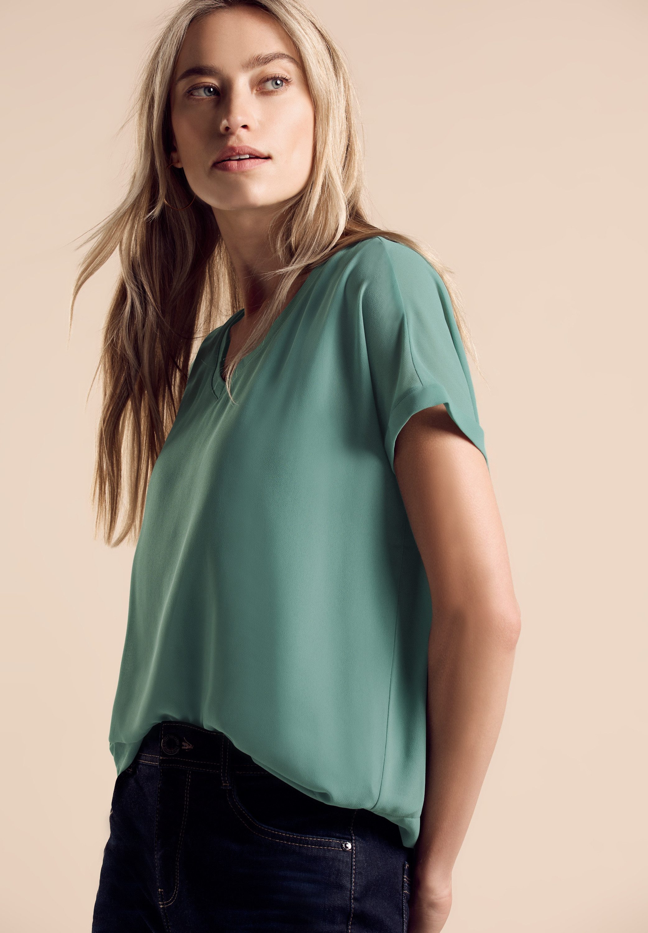 STREET ONE 2-in-1-top met meshdetail