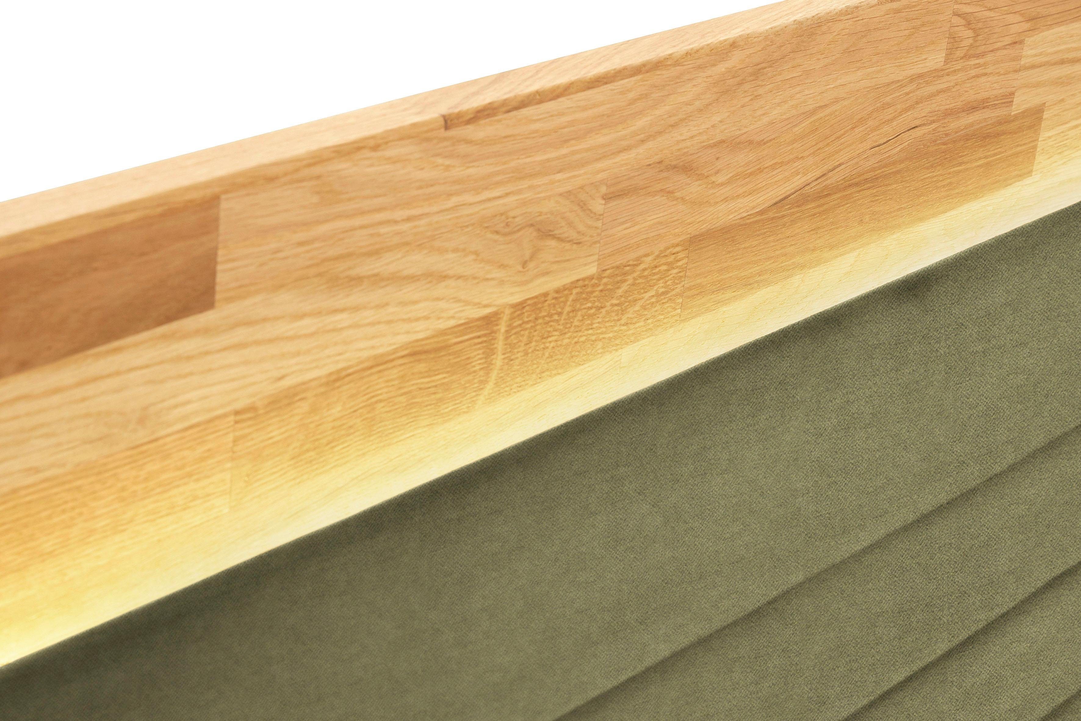 Places of Style Boxspring Cup met ledverlichting, massief houten lijst en topmatras, in 2 hardheden