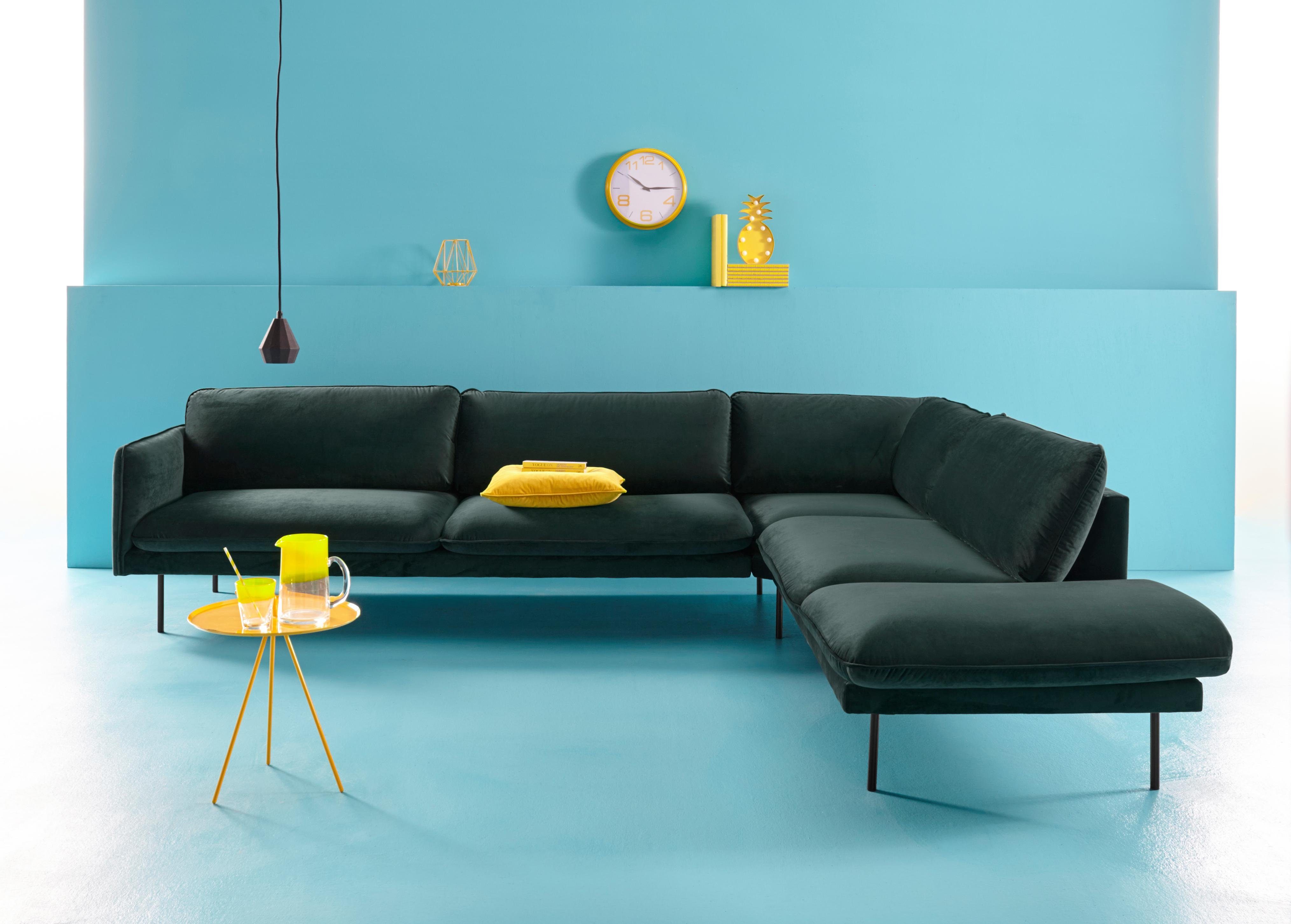 COUCH ♥ Hoekbank Levon met ottomane-afsluitelement, met metalen poten, couch favorieten