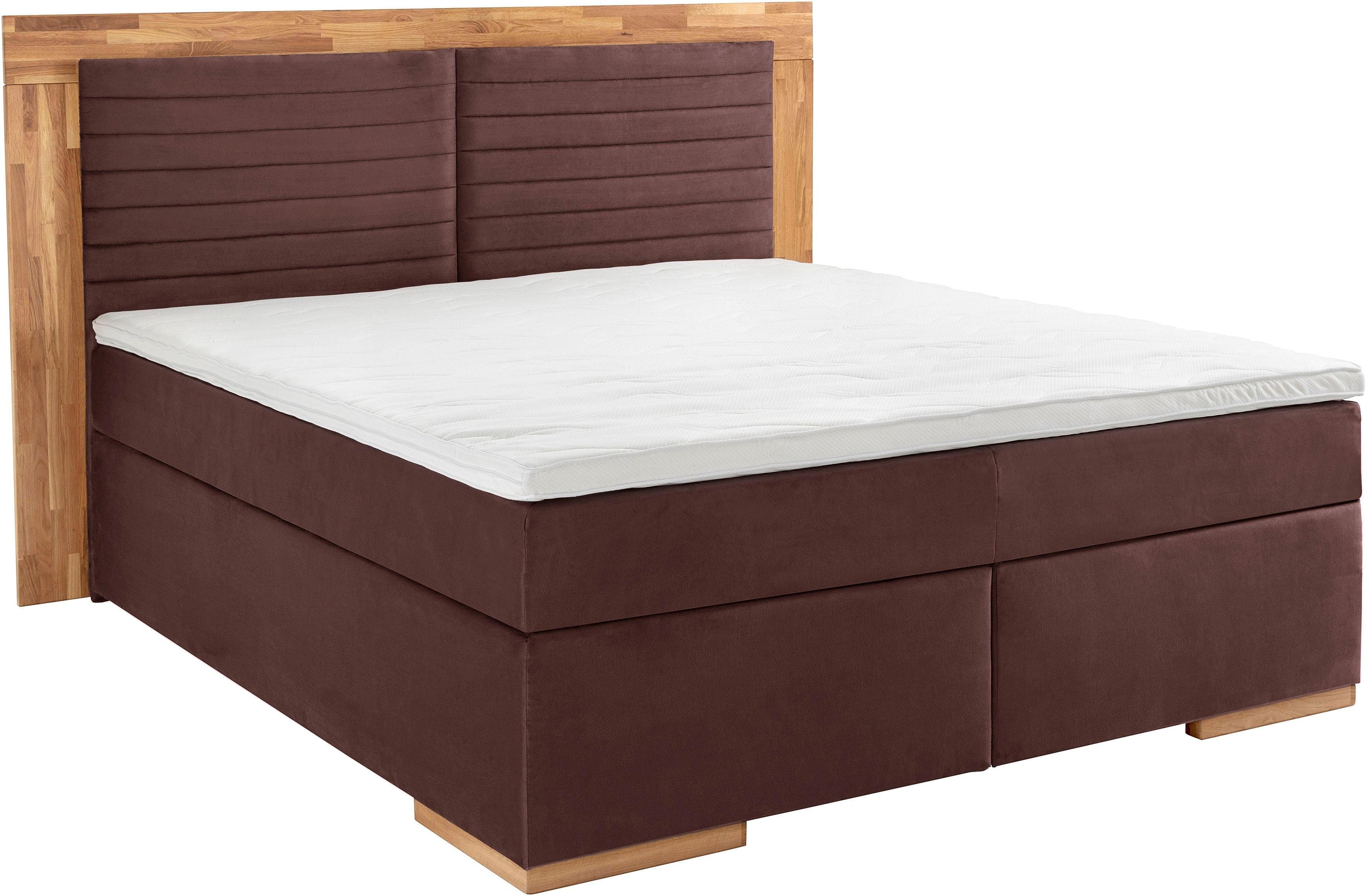 Places of Style Boxspring Cup met massief houten frame, met topmatras, in 2 hardheden, in 3 breedten