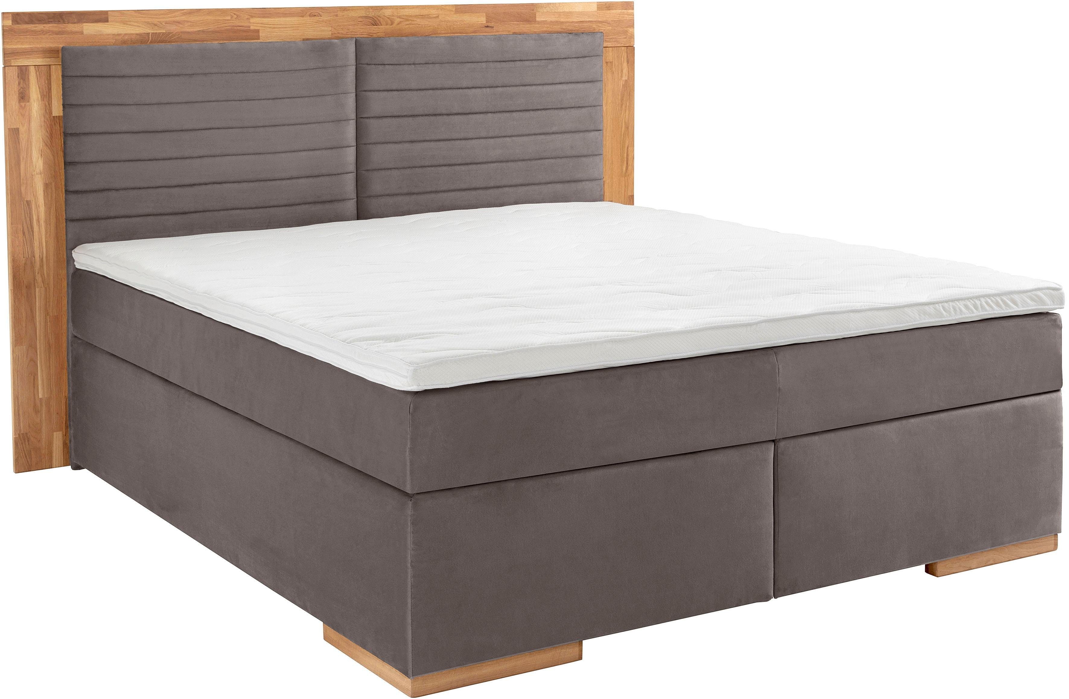 Places of Style Boxspring Cup met massief houten frame, met topmatras, in 2 hardheden, in 3 breedten