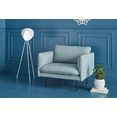couch ♥ fauteuil levon in een moderne look, met metalen poten, couch favorieten blauw