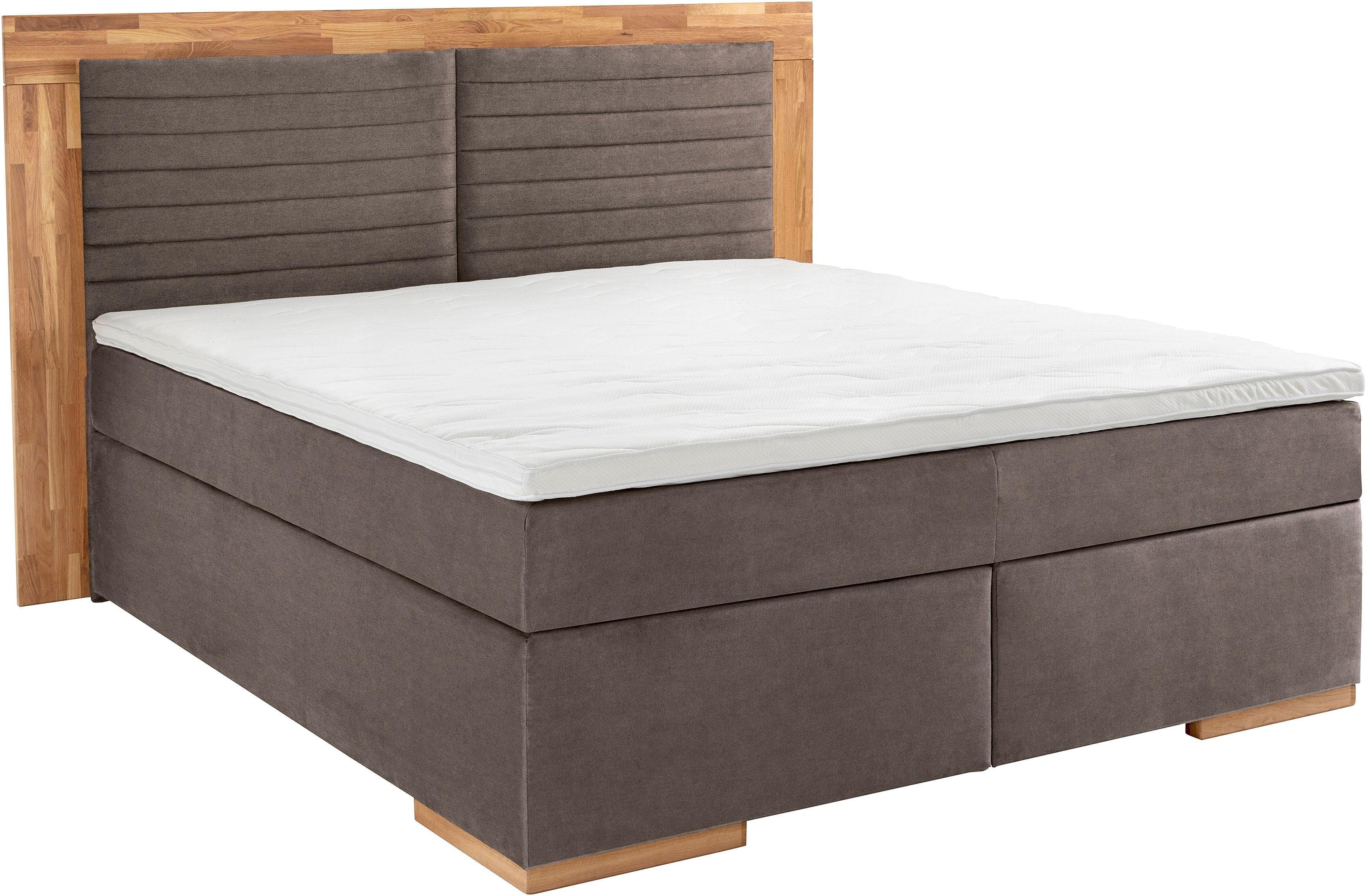 Places of Style Boxspring Cup met massief houten frame, met topmatras, in 2 hardheden, in 3 breedten