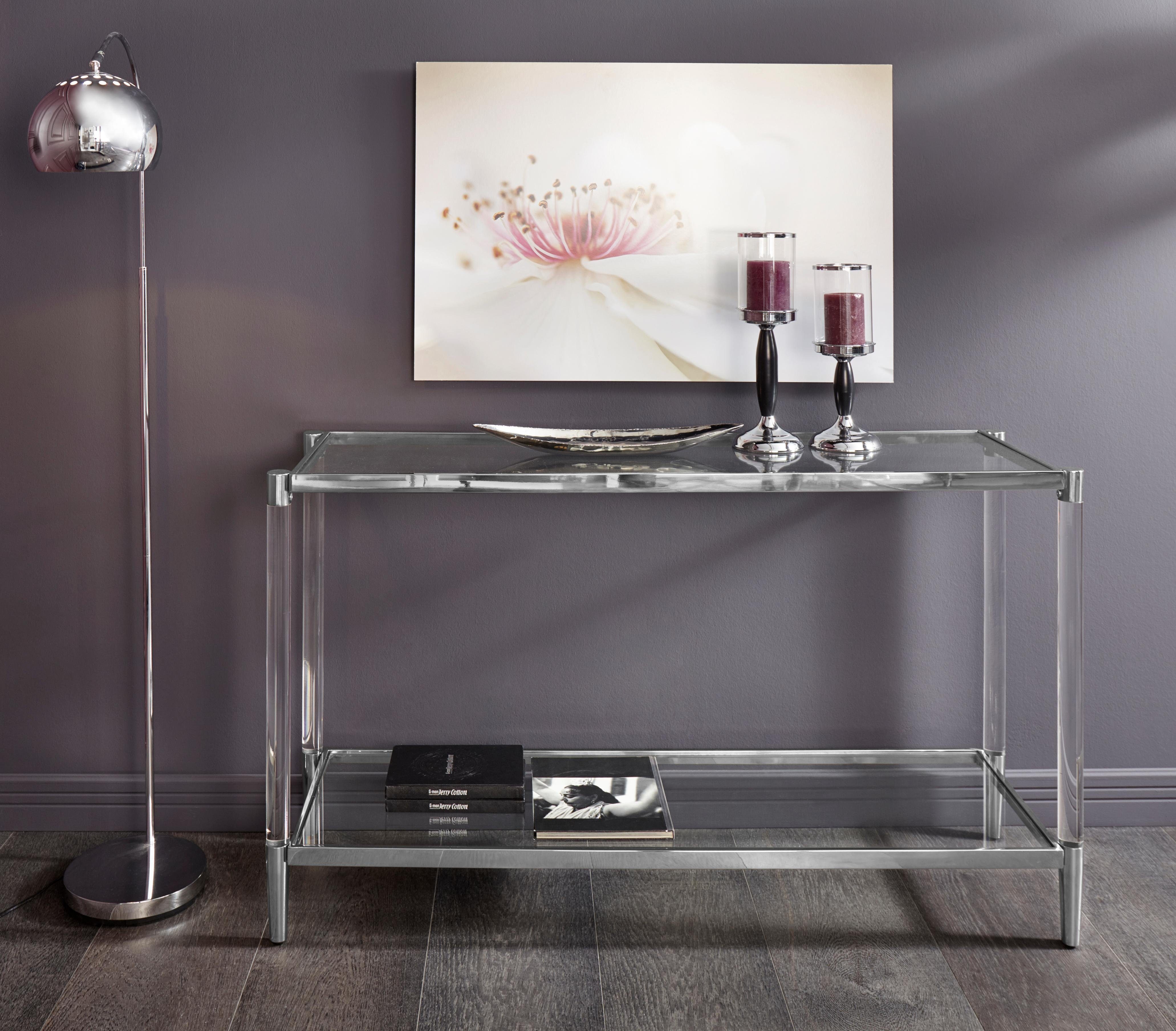 Leonique Ceadda Sidetable met glazen poten en een glazen blad, breedte 130 cm snel online gekocht | OTTO