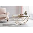 guido maria kretschmer homeliving salontafel caen van glas en metaal in geometrische vormen, breedte 95 cm goud