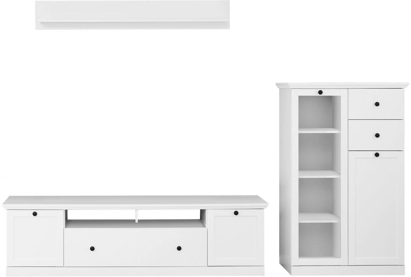 Home affaire Wandmeubel Örebro tijdloze landelijke stijl, volledig uittrekbaar, verlichting optioneel (set, 3-delig)