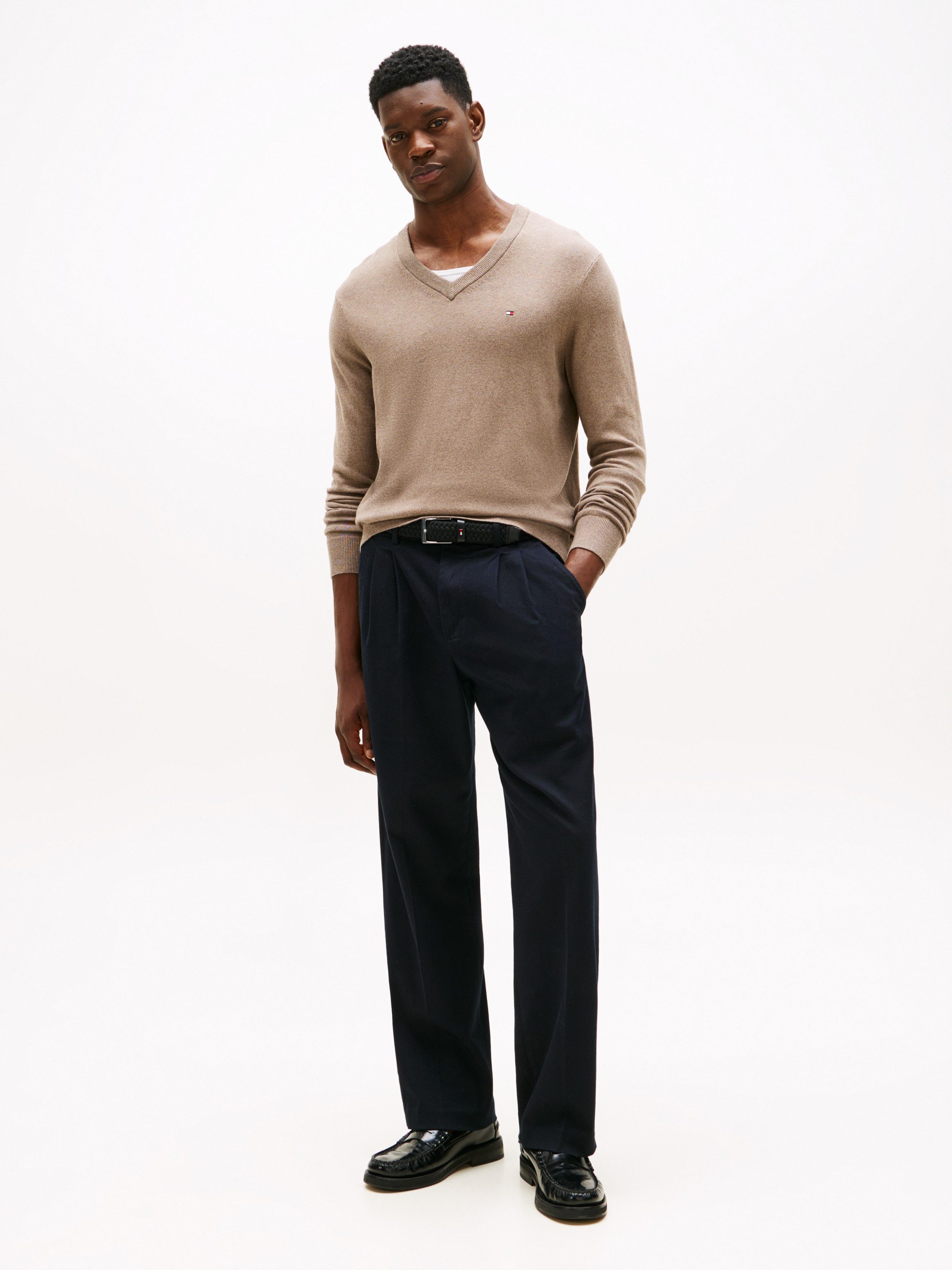 Tommy Hilfiger Trui met V-hals PIMA ORG CTN CASHMERE V NECK