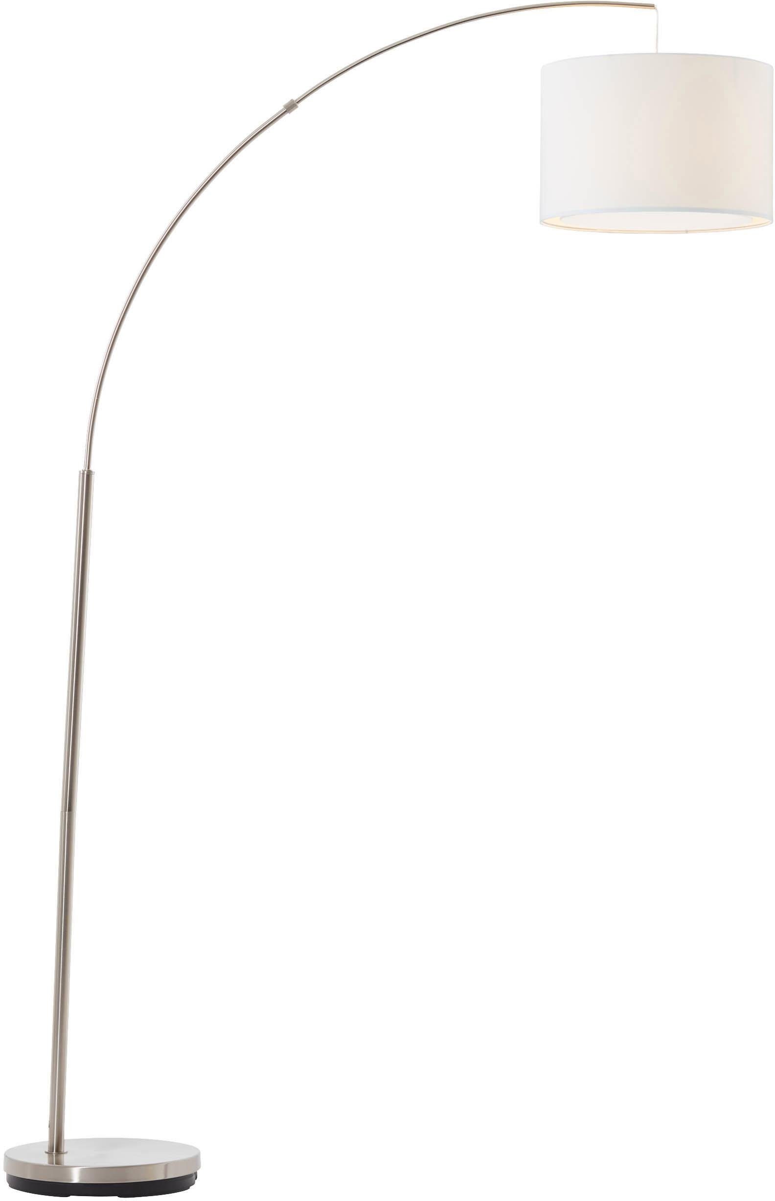 Brilliant Leuchten Booglamp Clarie 1,8m hoogte, e27 max. 60w, stoffen kap, metaal/textiel vloerlampen zilver(kleur)