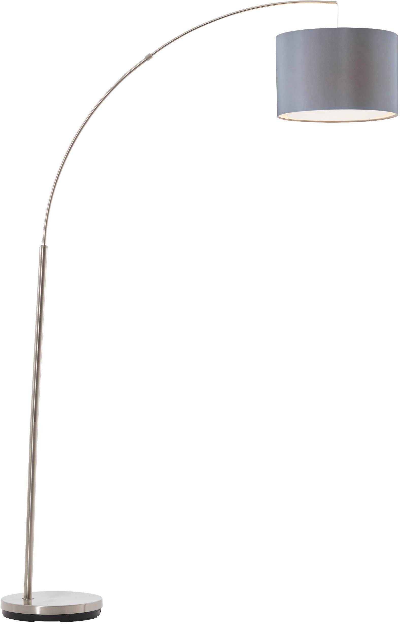 Brilliant Leuchten Booglamp Clarie 1,8m hoogte, e27 max. 60w, stoffen kap, metaal/textiel