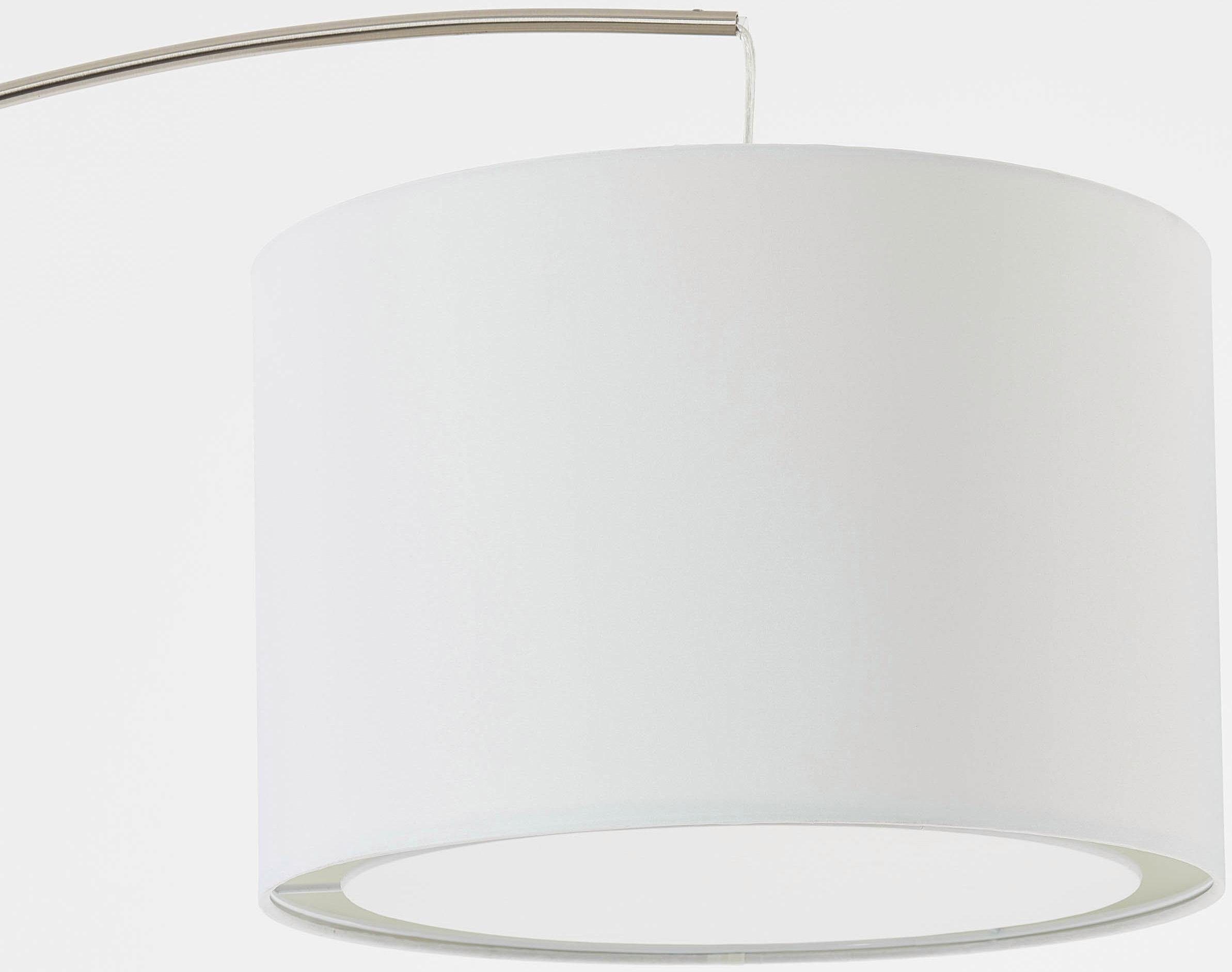 Brilliant Leuchten Booglamp Clarie 1,8m hoogte, e27 max. 60w, stoffen kap, metaal/textiel