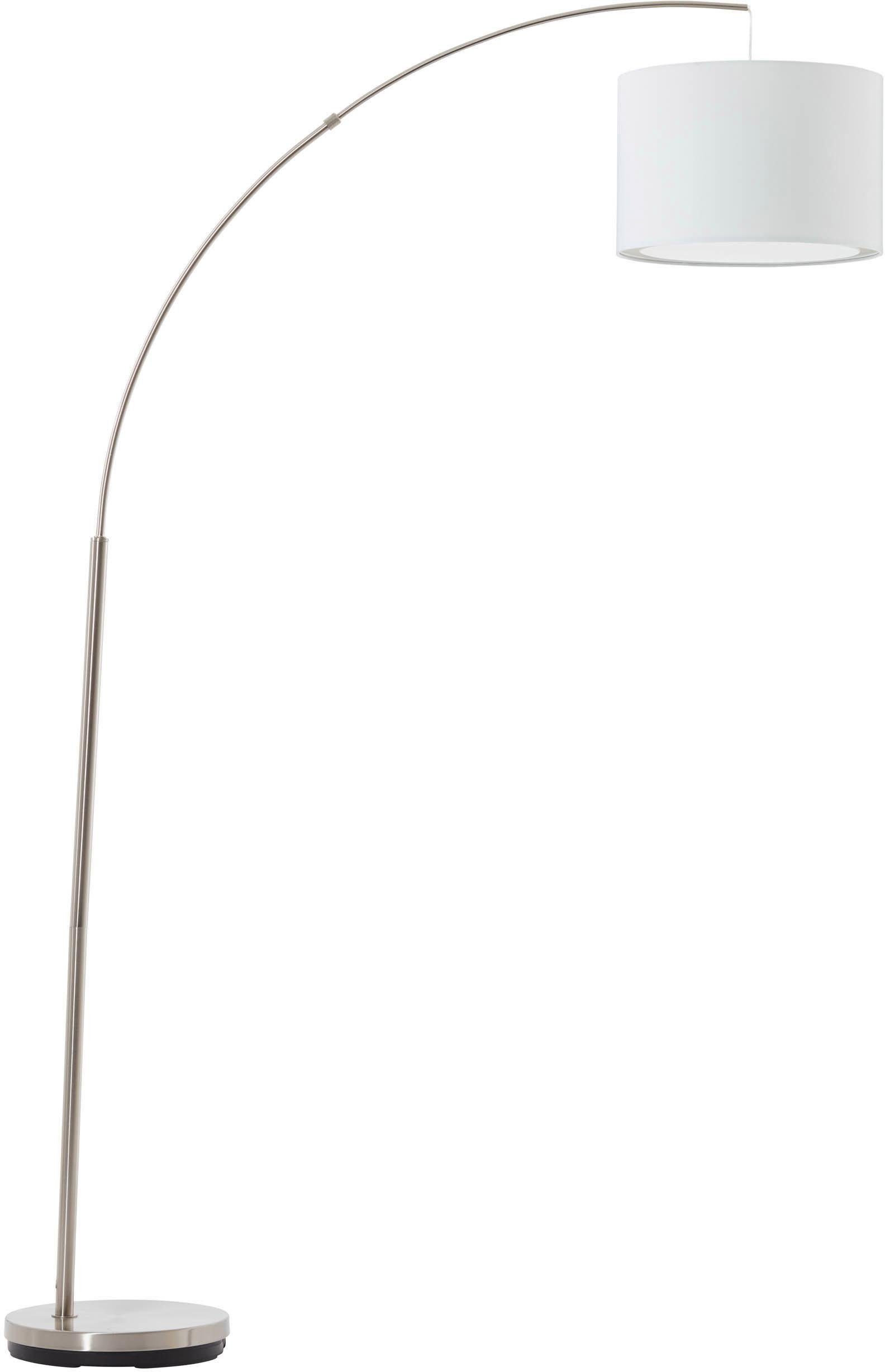 Brilliant Leuchten Booglamp Clarie 1,8m hoogte, e27 max. 60w, stoffen kap, metaal/textiel