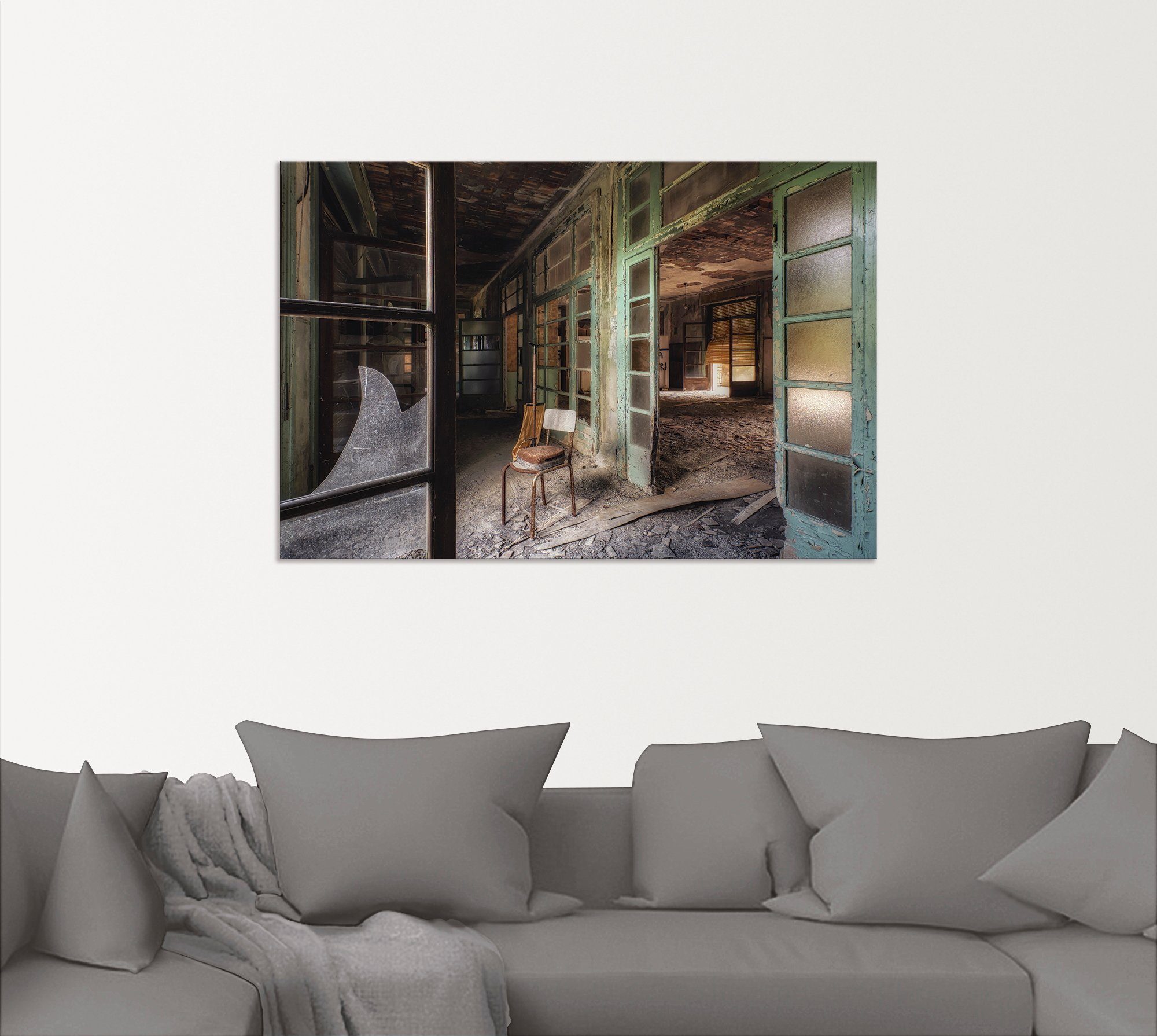 Artland Artprint Lost Place - stoel - verlaten plaatsen als artprint van aluminium, artprint voor buiten, artprint op linnen, poster in verschillende maten. maten