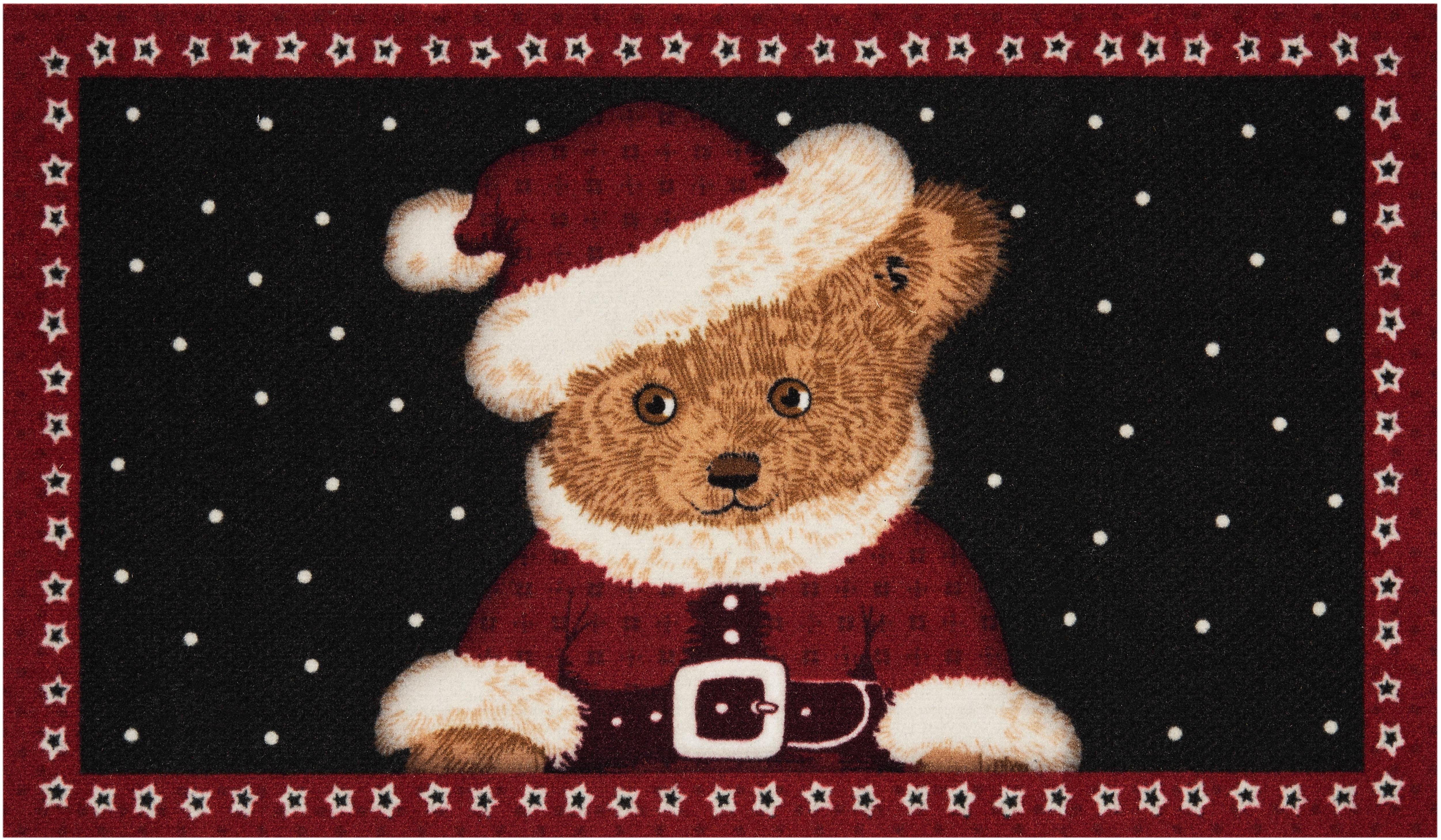 HANSE Home Mat Teddybear Geschikt voor binnen en buiten, diermotief, robuust, gemakkelijk in onderhoud, antislip, kerst, beer, wasbaar