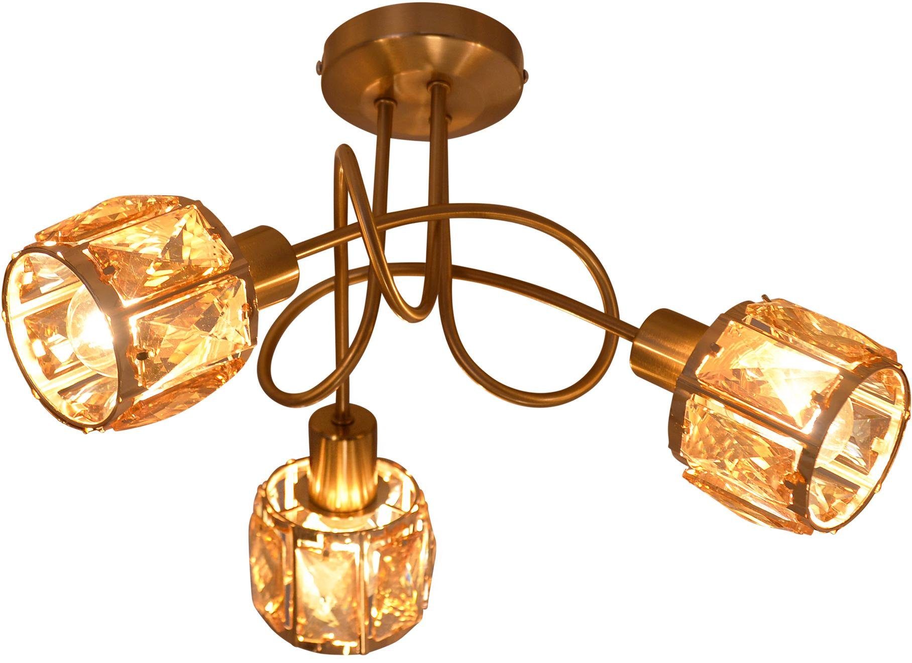 näve Led-plafondlamp Josefa E14 max. 40W, verwisselbare lichtbron, goudkleur (1 stuk)