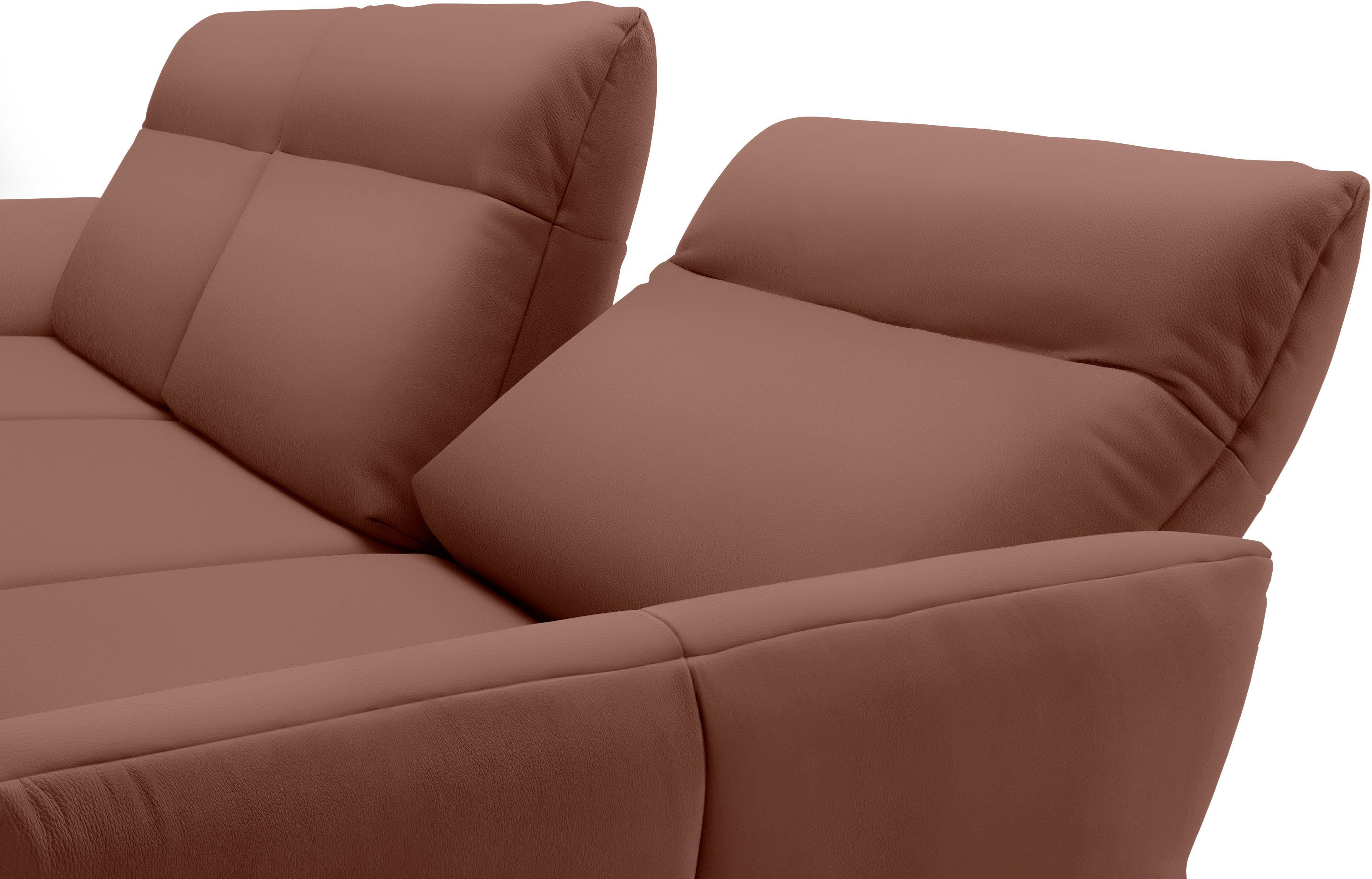 Creation BY ROLF BENZ Hoekbank CR.460 Sokkel in walnotenhout, onderstel in umbra grijs, breedte 318 cm