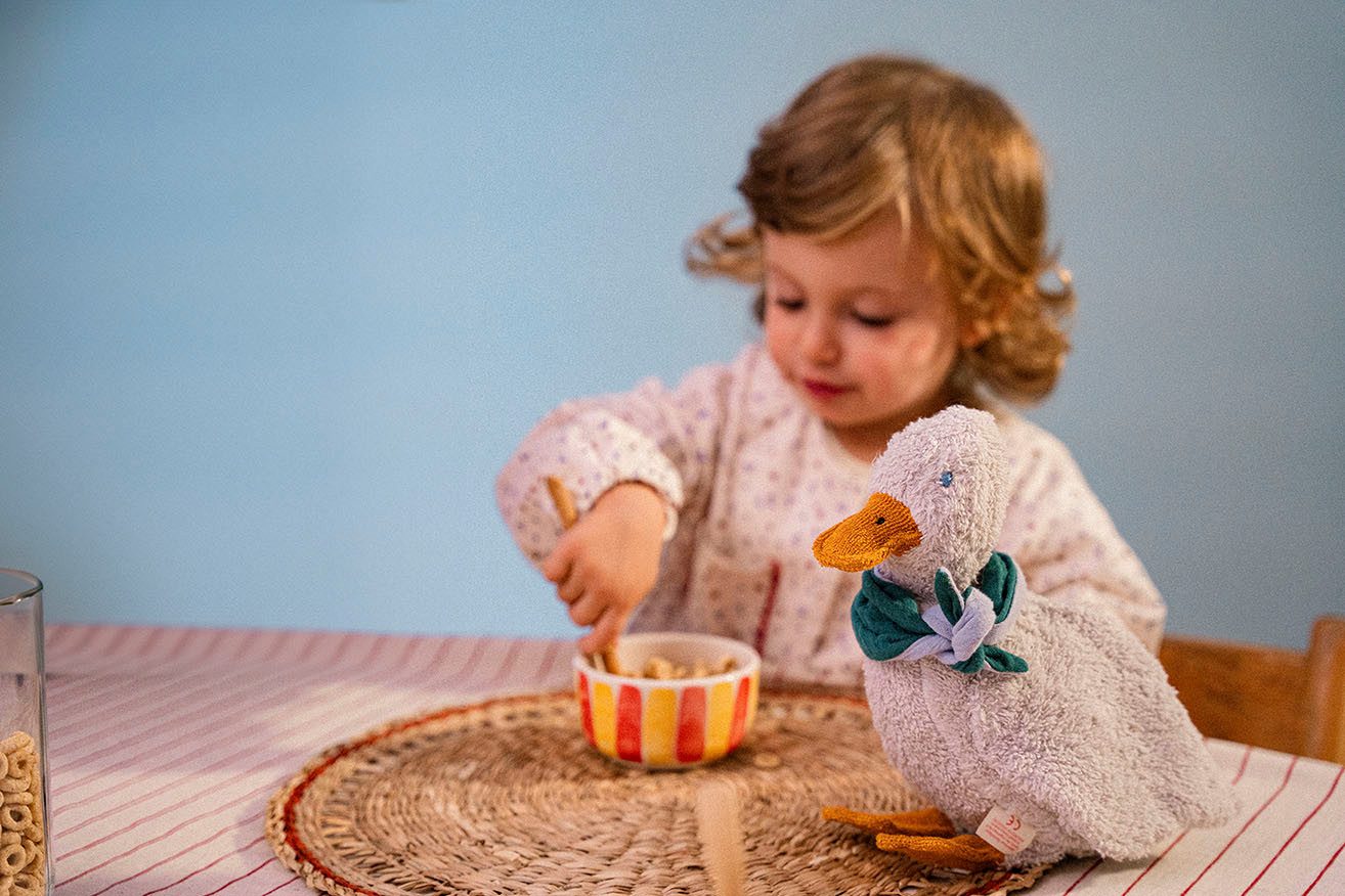 Käthe Kruse Knuffelbeest Enzo eend, liggend